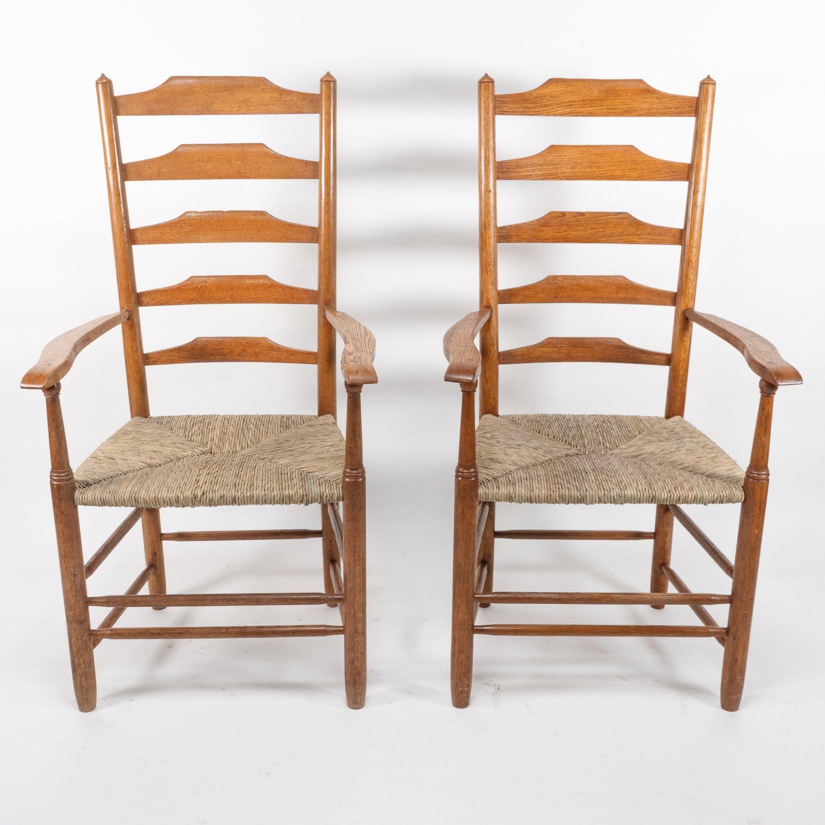 Edward Gardiner. Set of Nine English Ladder Back Dining Chairs For Sale 9