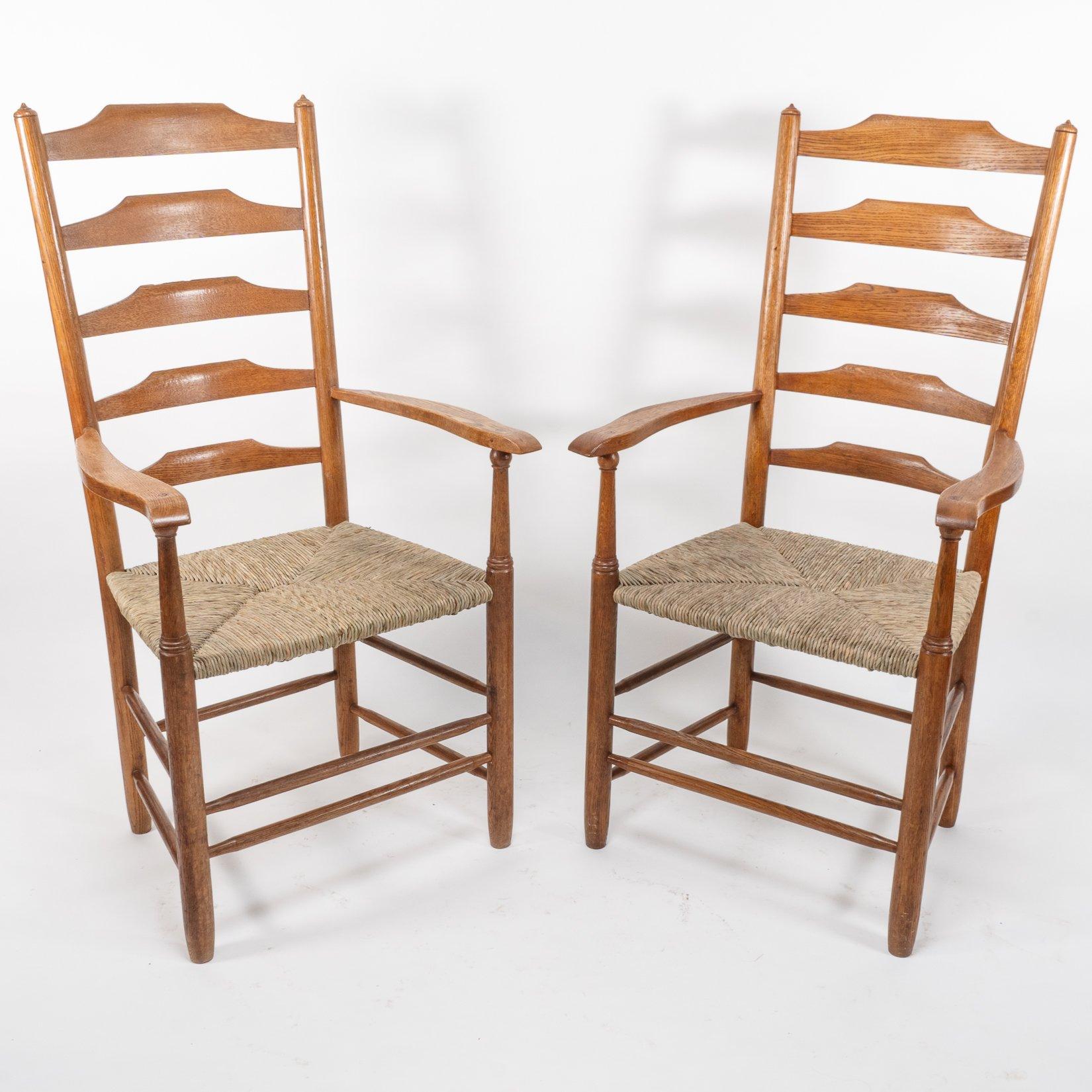 Edward Gardiner. Set of Nine English Ladder Back Dining Chairs For Sale 10