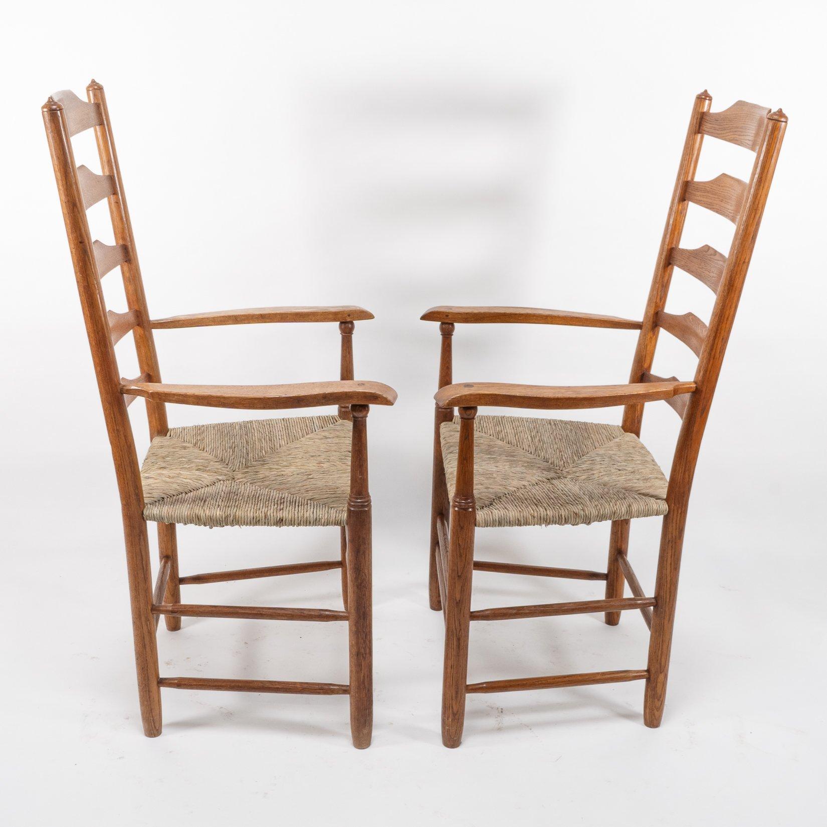 Edward Gardiner. Set of Nine English Ladder Back Dining Chairs For Sale 11