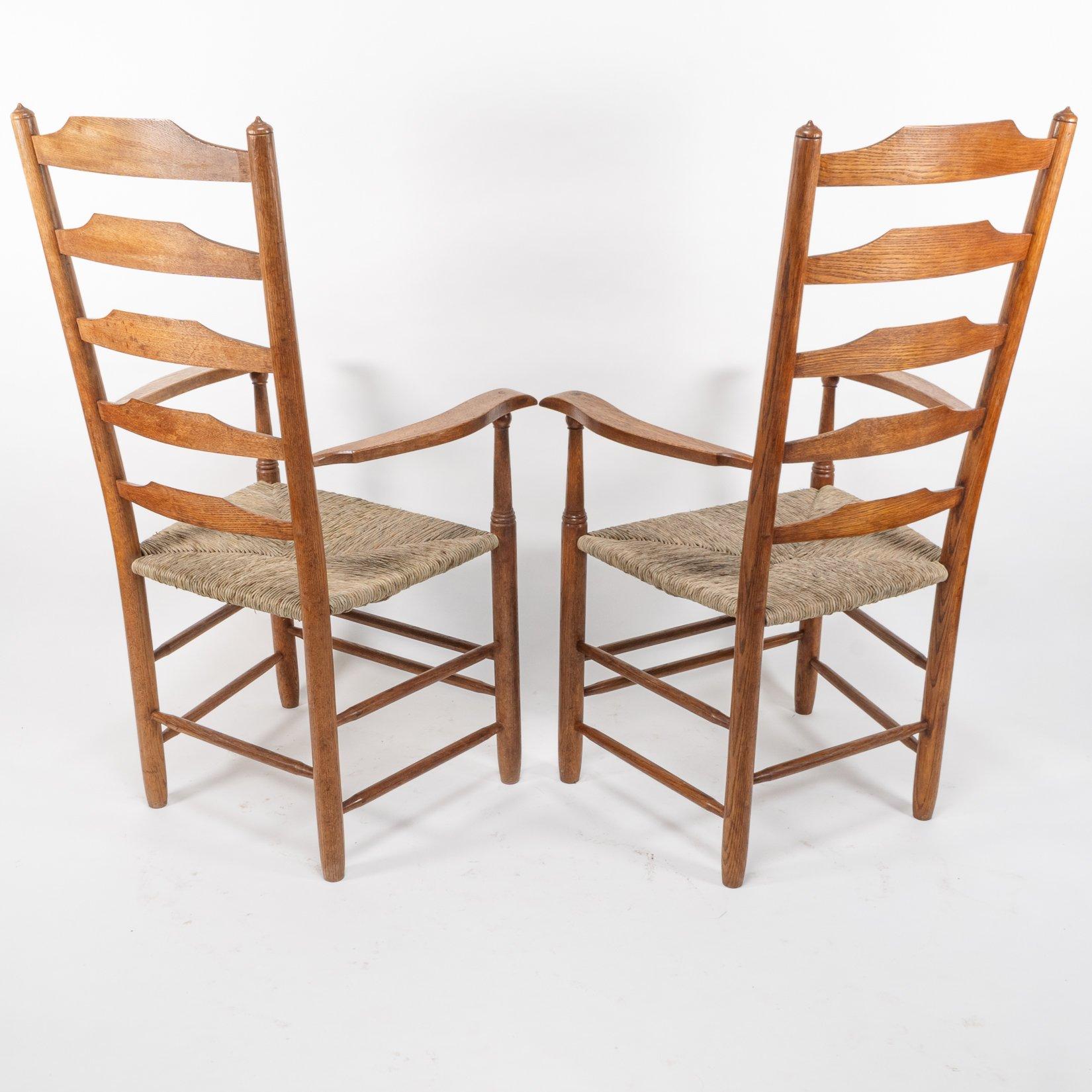 Edward Gardiner. Set of Nine English Ladder Back Dining Chairs For Sale 12