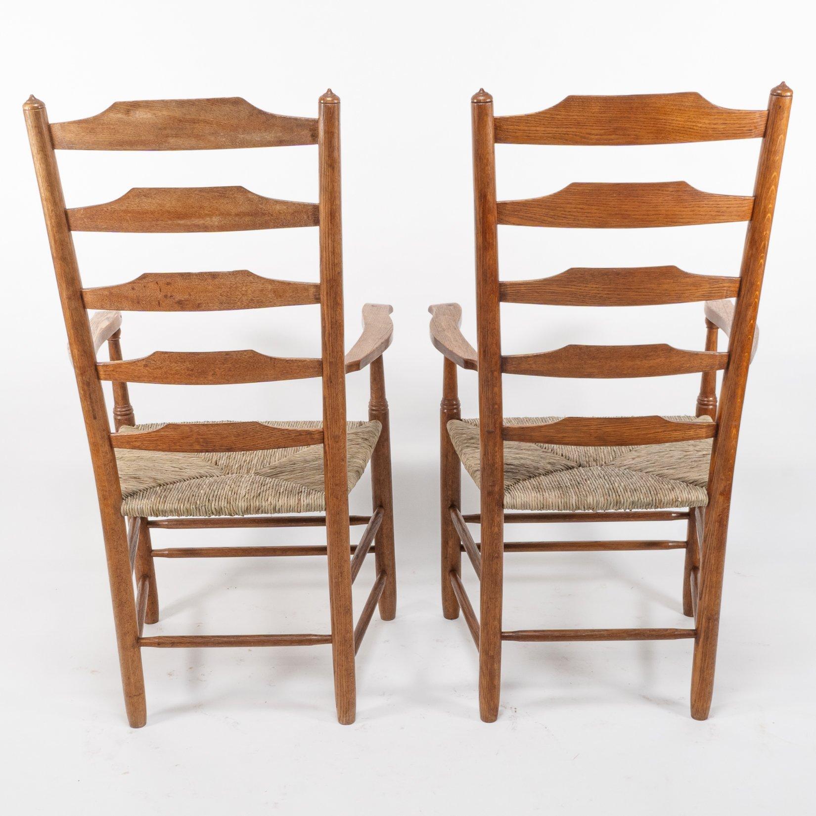 Edward Gardiner. Set of Nine English Ladder Back Dining Chairs For Sale 13