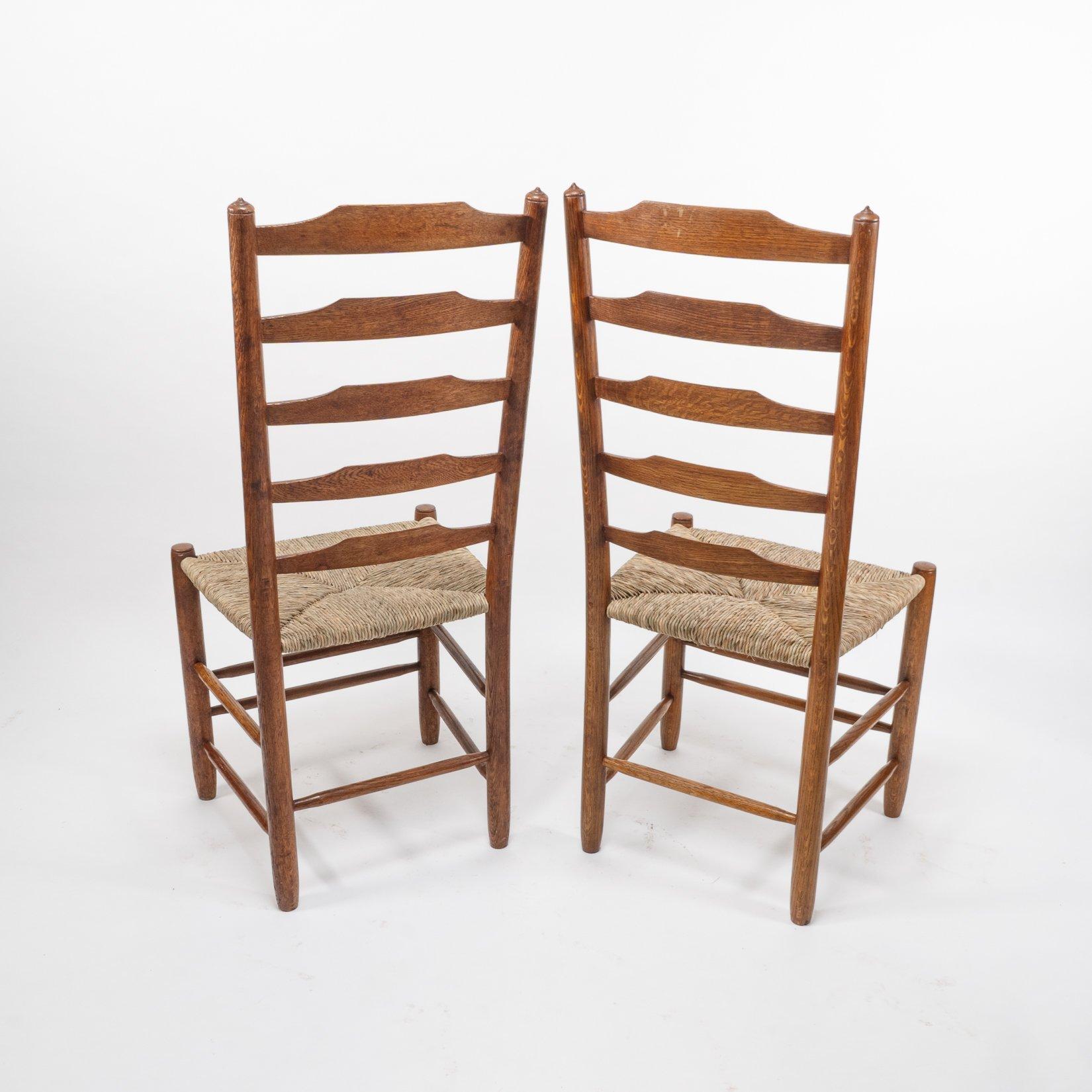 Edward Gardiner. Set of Nine English Ladder Back Dining Chairs For Sale 1