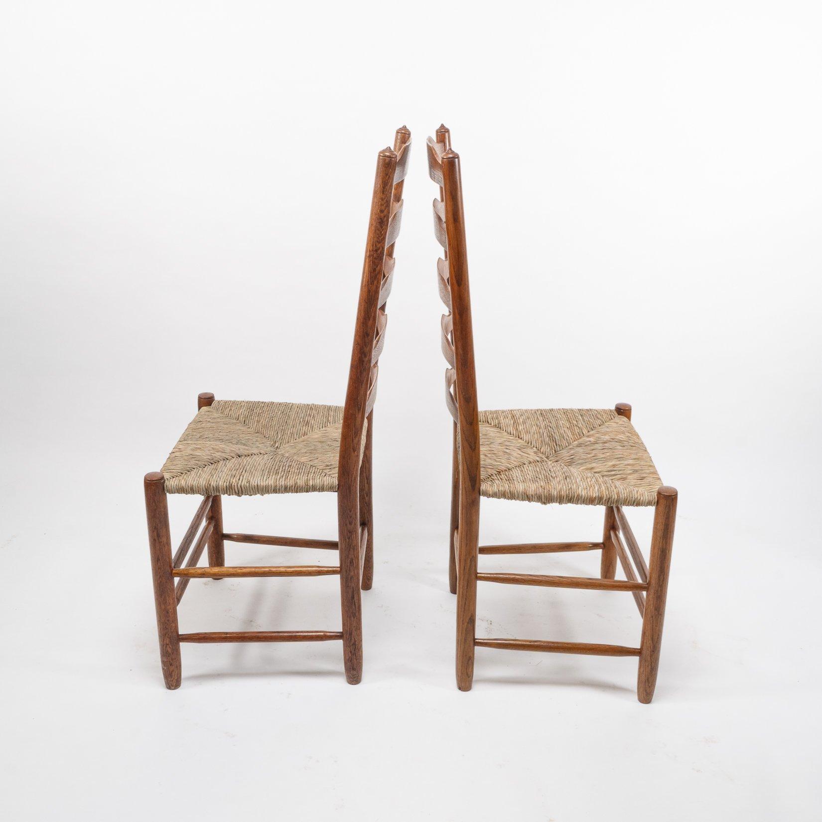 Edward Gardiner. Set of Nine English Ladder Back Dining Chairs For Sale 2