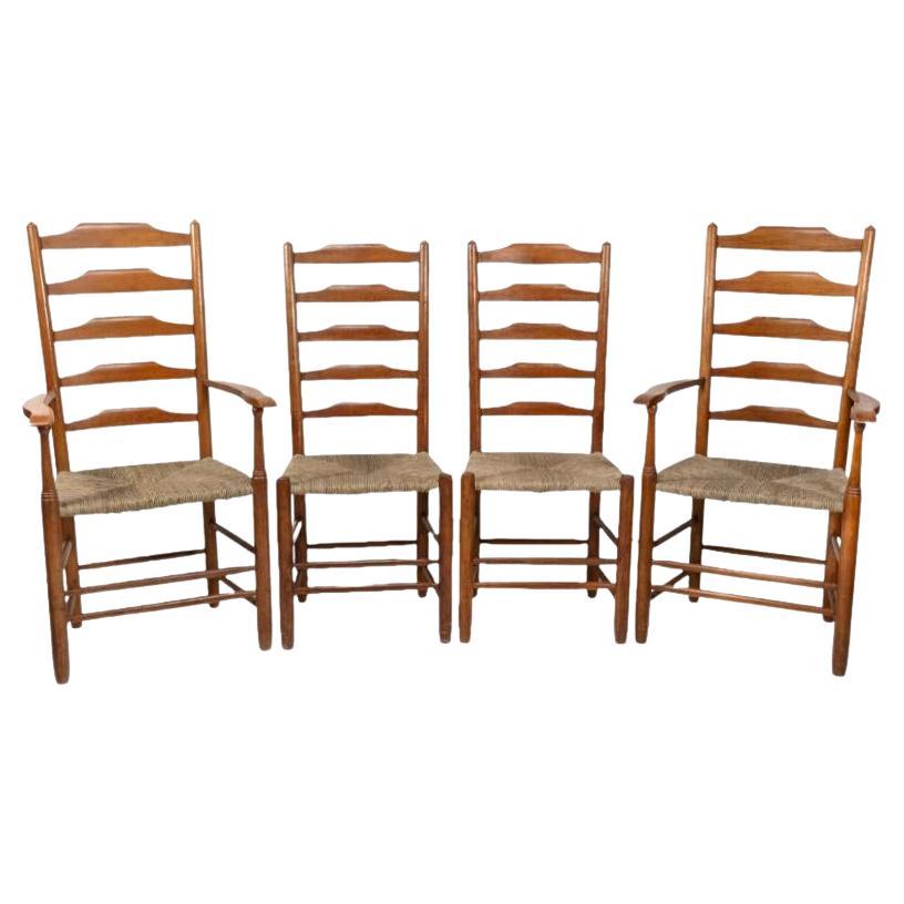Edward Gardiner. Set of Nine English Ladder Back Dining Chairs For Sale