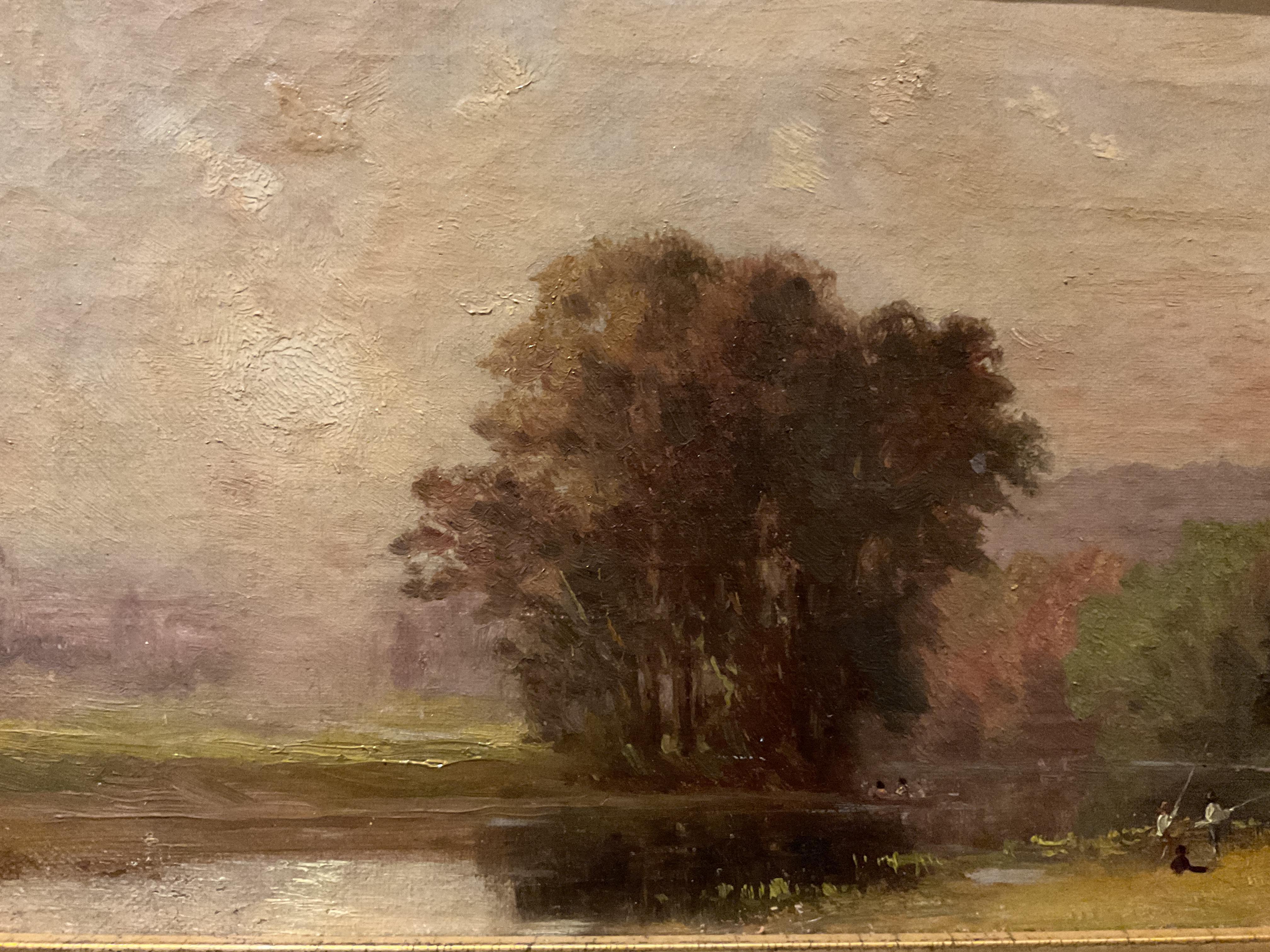 Ancienne peinture à l'huile bucolique américaine de l'artiste répertorié Edward B. Gay (1837-1928) - Hudson River School Painting par Edward Gay