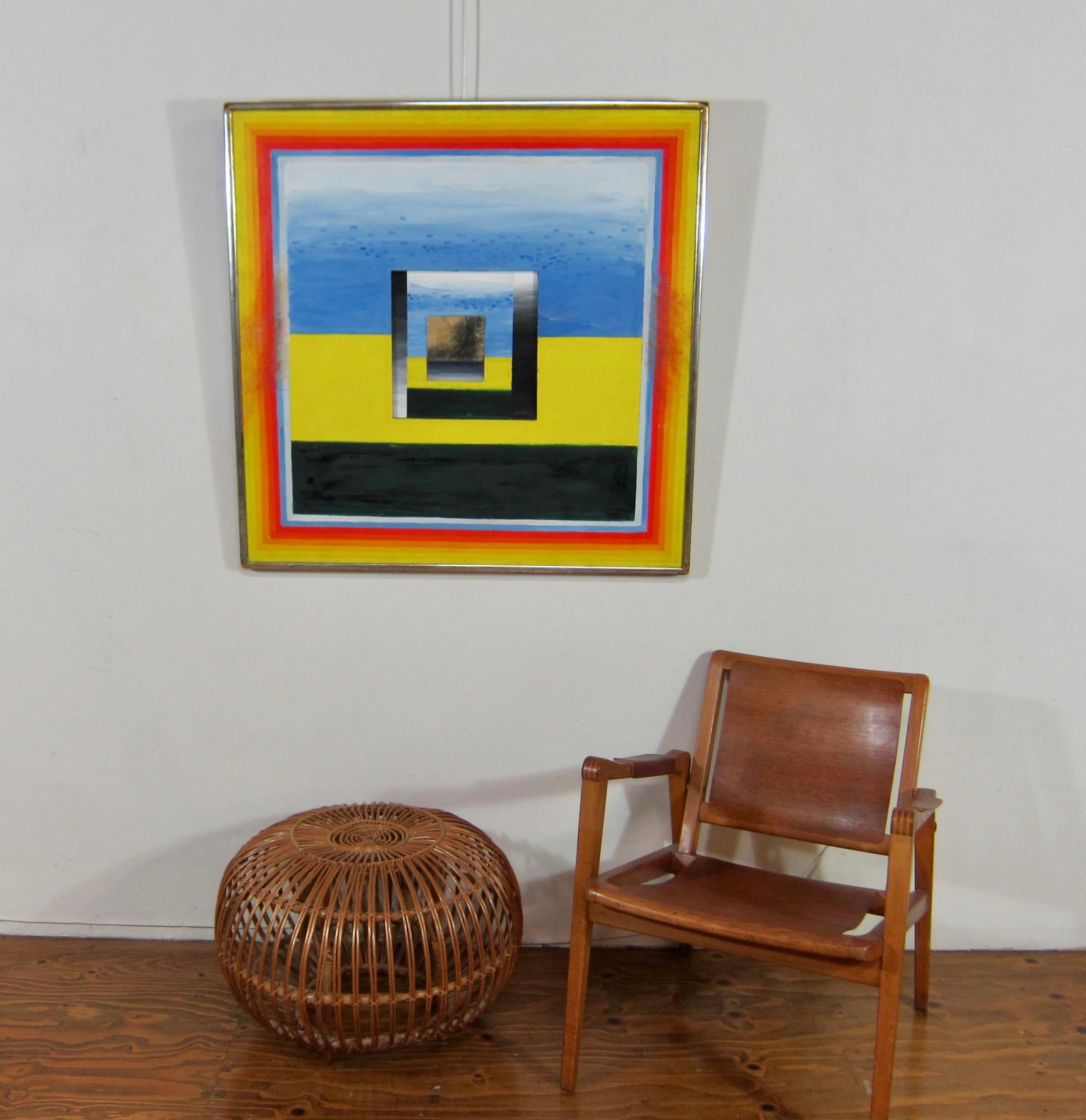 Large abstract mixed media by American artist Edward Giobbi 1