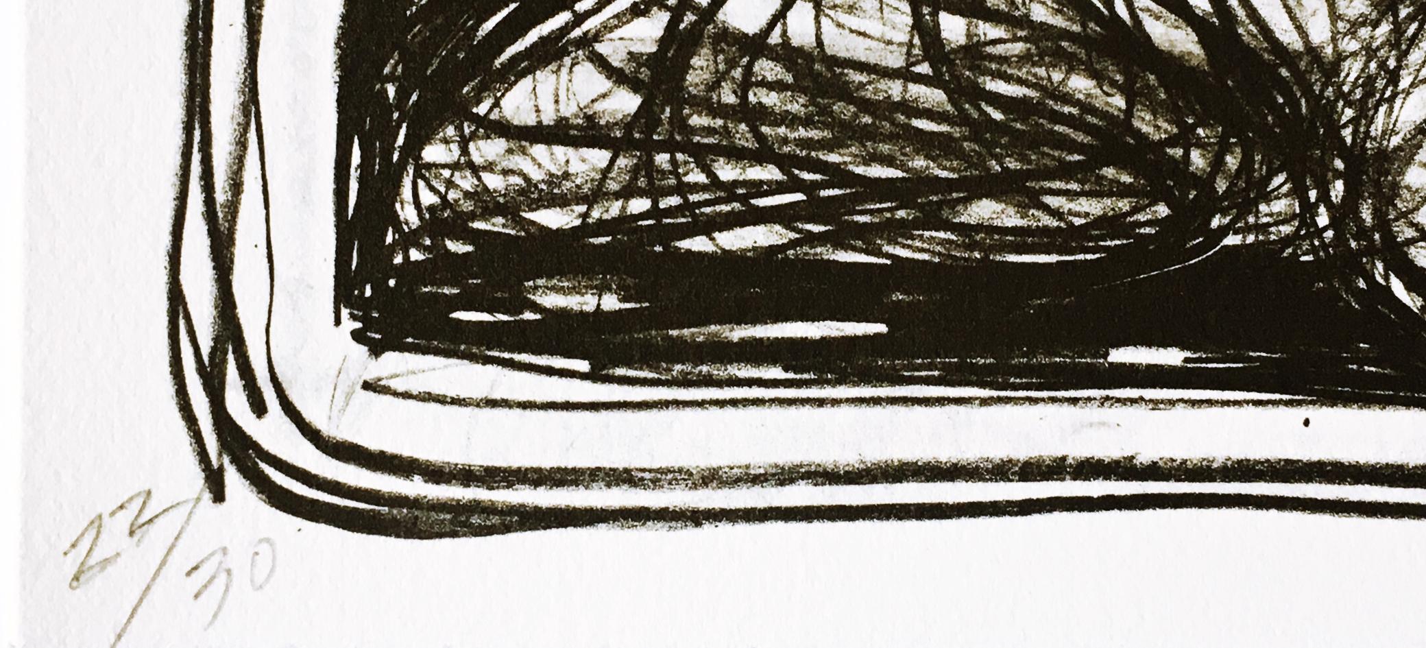 Edward Giobbi
In einer Landschaft #1, aus Long Point Gallery Portfolio, 1988
Lithographie auf Papier mit Büttenrand
Handsigniert, nummeriert 22/30, datiert und betitelt auf der Vorderseite unten
15 × 22 Zoll
Ungerahmt
Handsigniert, nummeriert,