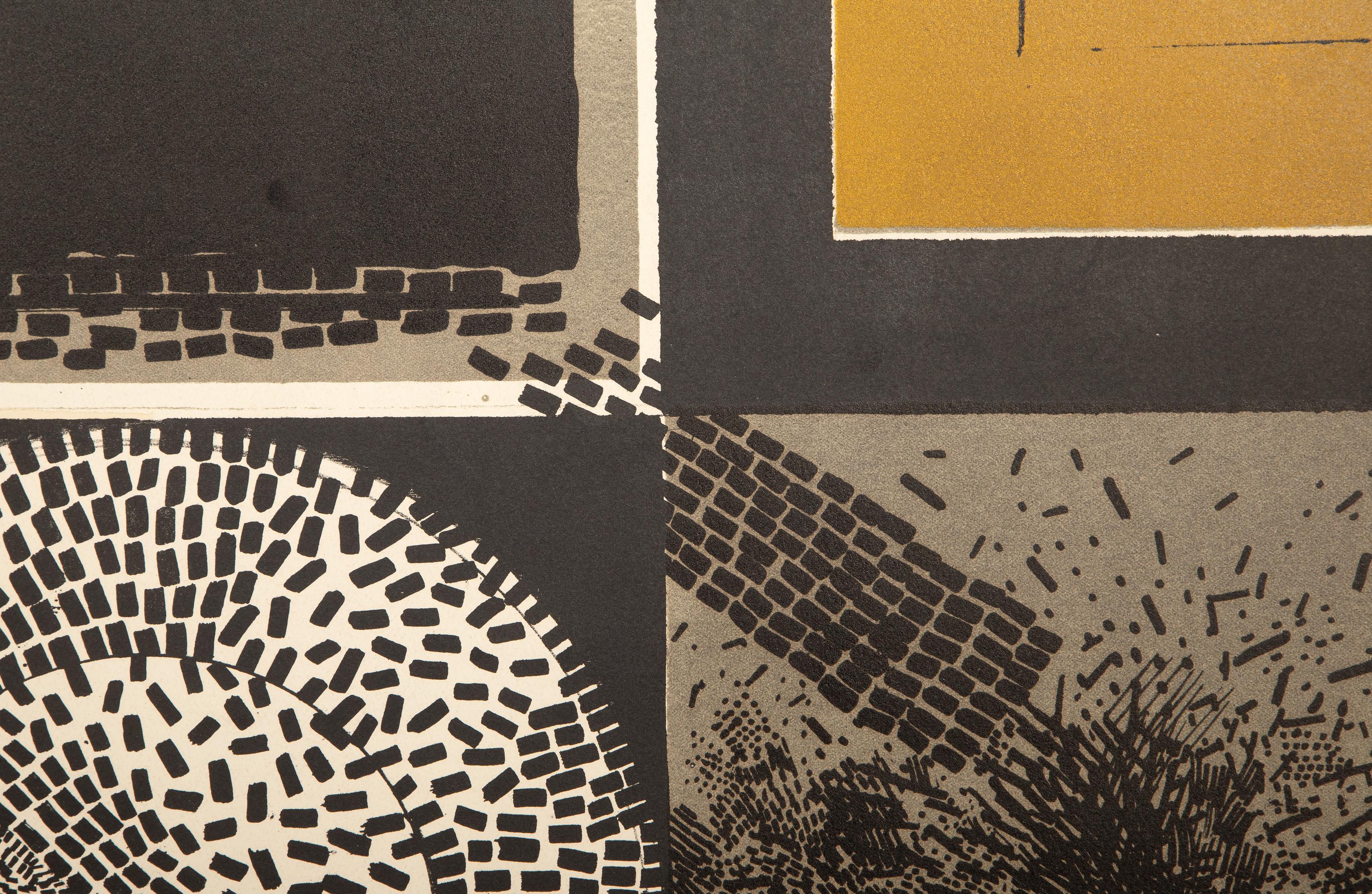 Layered Bricks, Minimalist Screenprint by Edward Giobbi For Sale 1