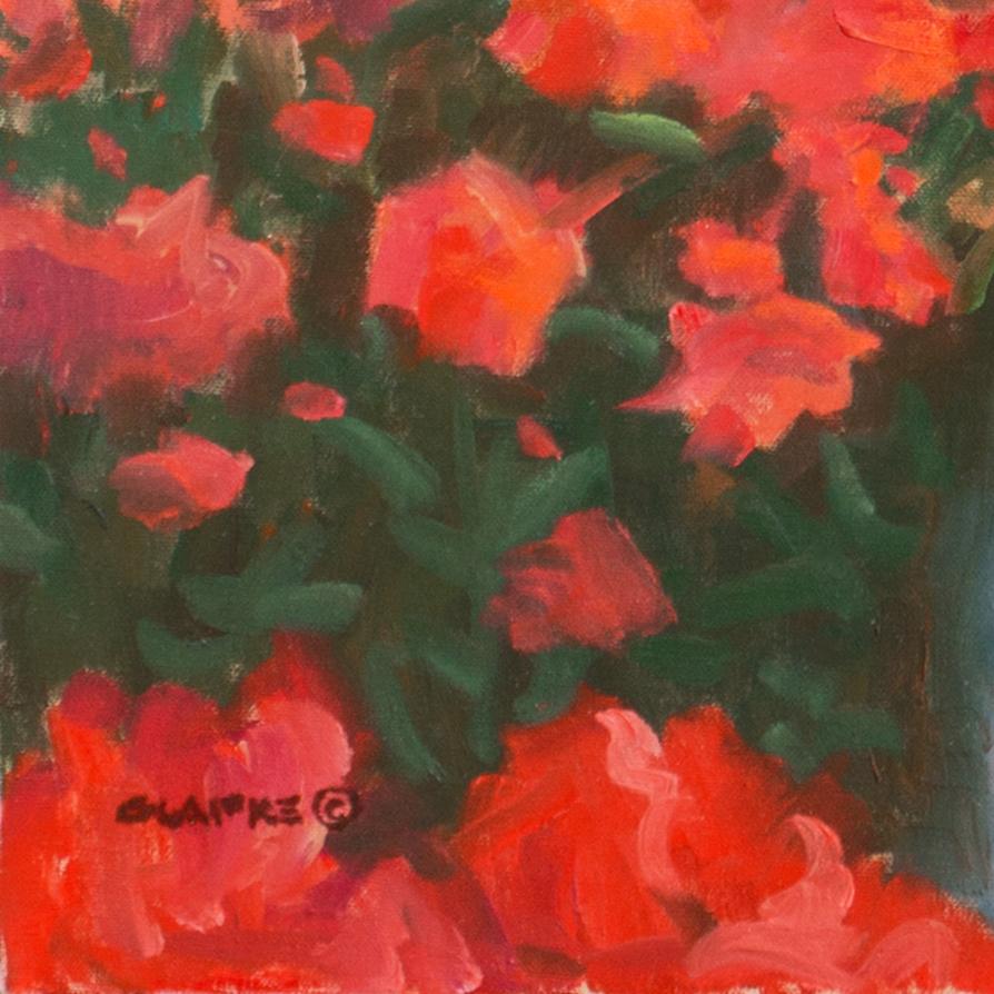 Peindre des fleurs sauvages, grande huile impressionniste américaine, Carmel, Californie - Painting de Edward Glafke