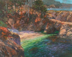 Vintage 'Point Lobos, China Cove', Carmel, California Impressionist Oil, Monterey