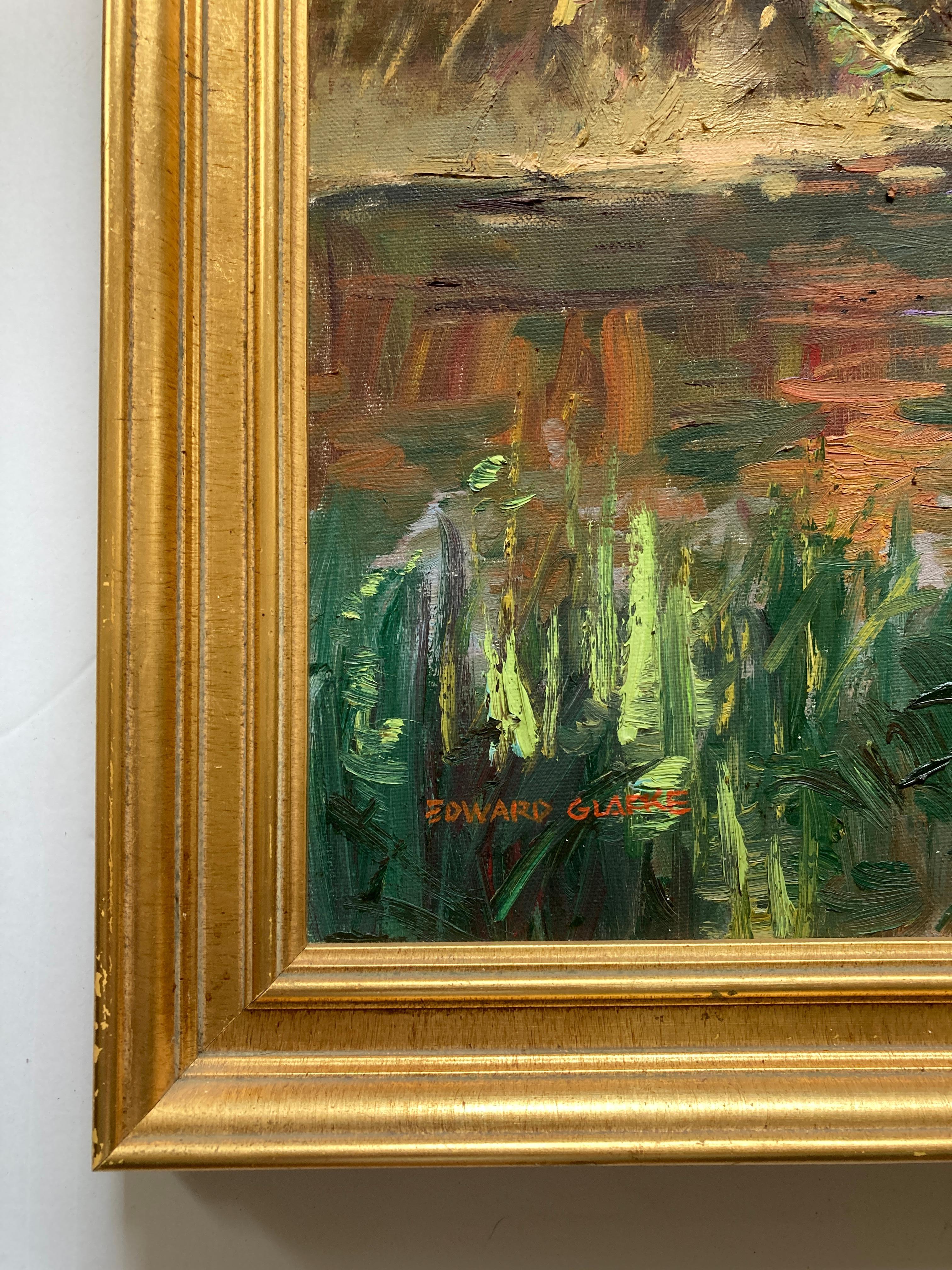 Edward Glafke 'Carmel River' Impressionist Landscape Painting For Sale 4