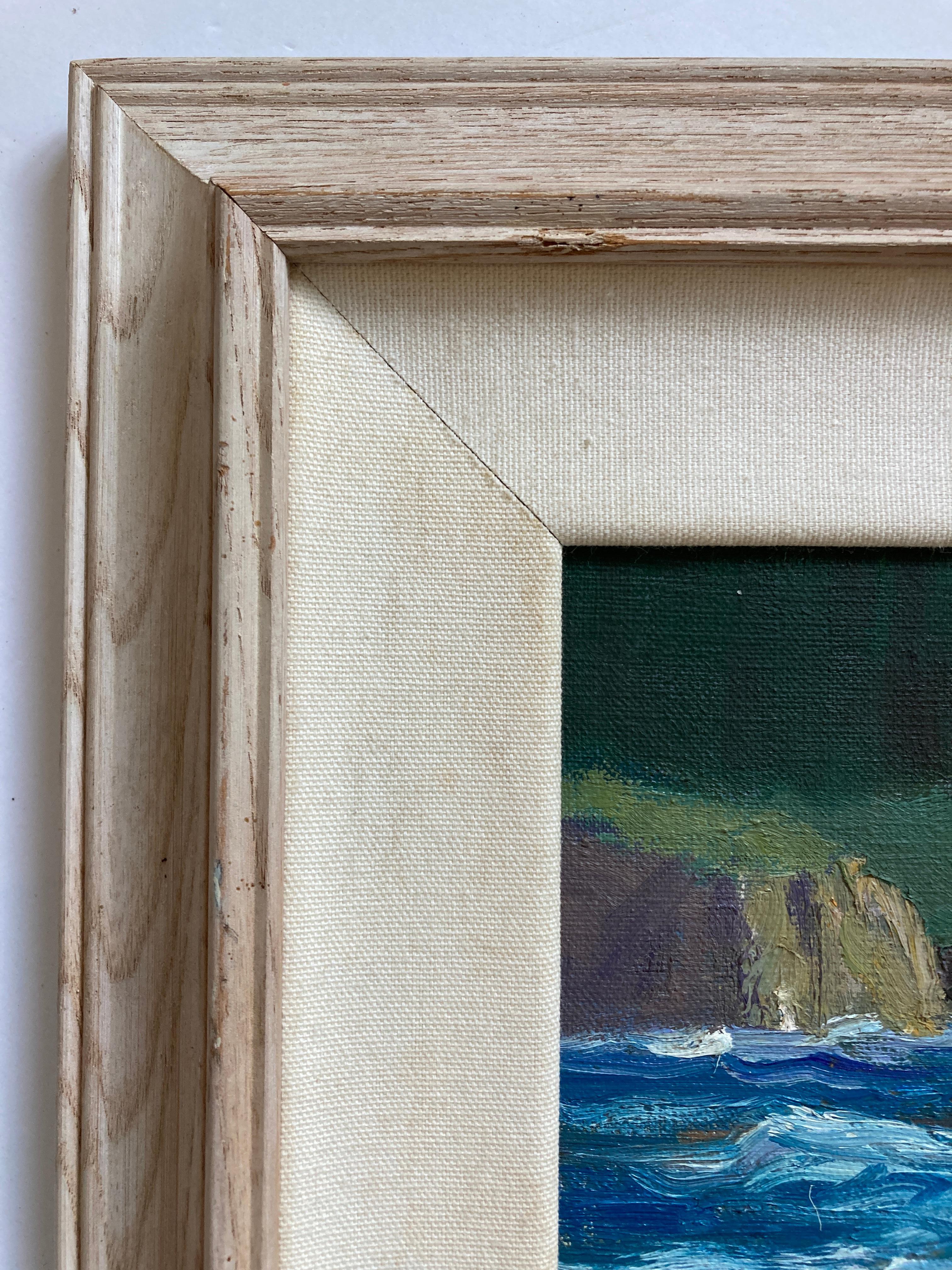Edward Glafke 'Pebble Beach Coast' Impressionist Seascape Painting For Sale 4