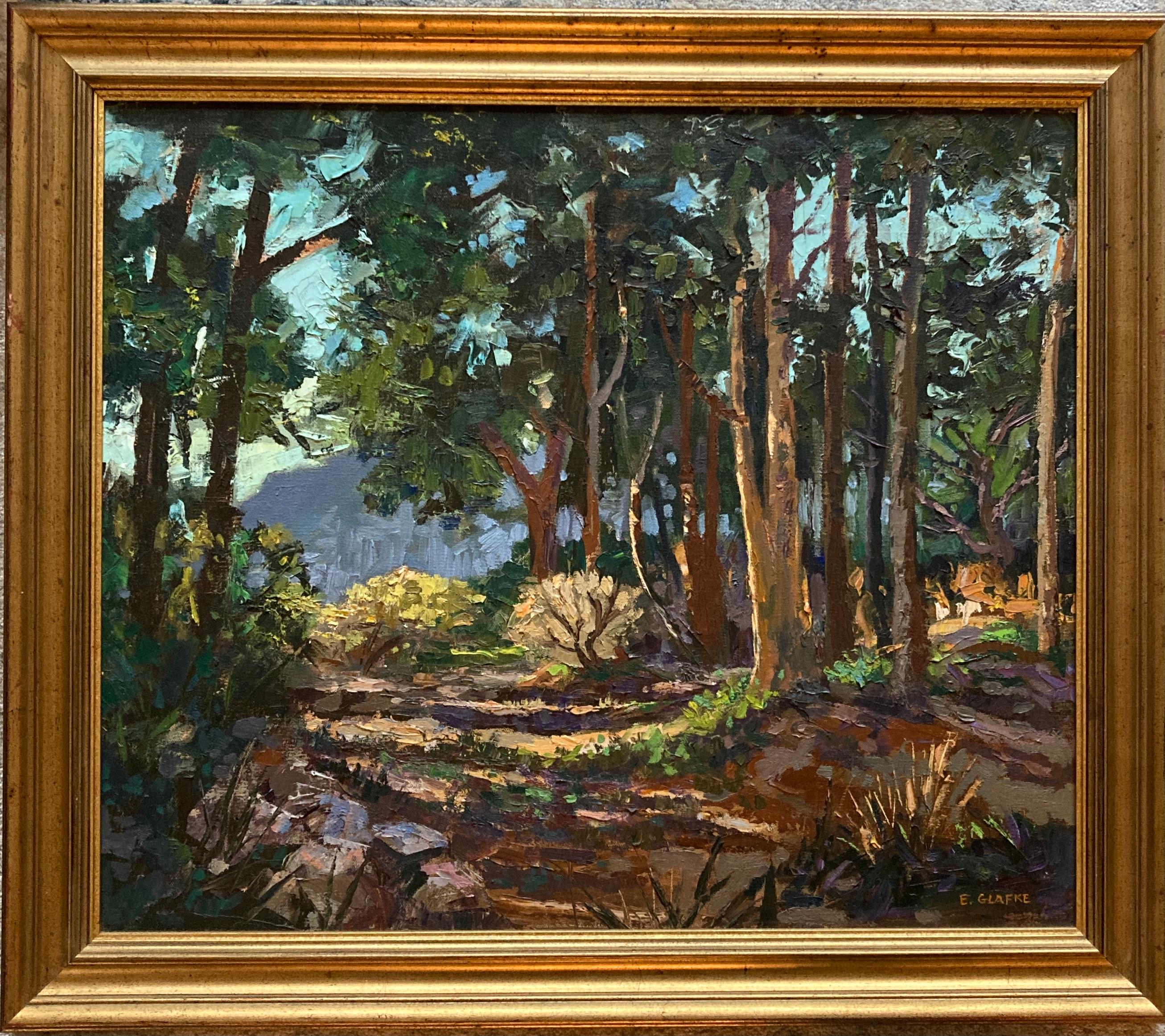 Edward Glafke 'Tiburon Forest' Impressionist Landscape Painting For Sale 1