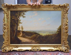 River Thames near Windsor - 19th Century Landscape Oil Painting of Royal Castle