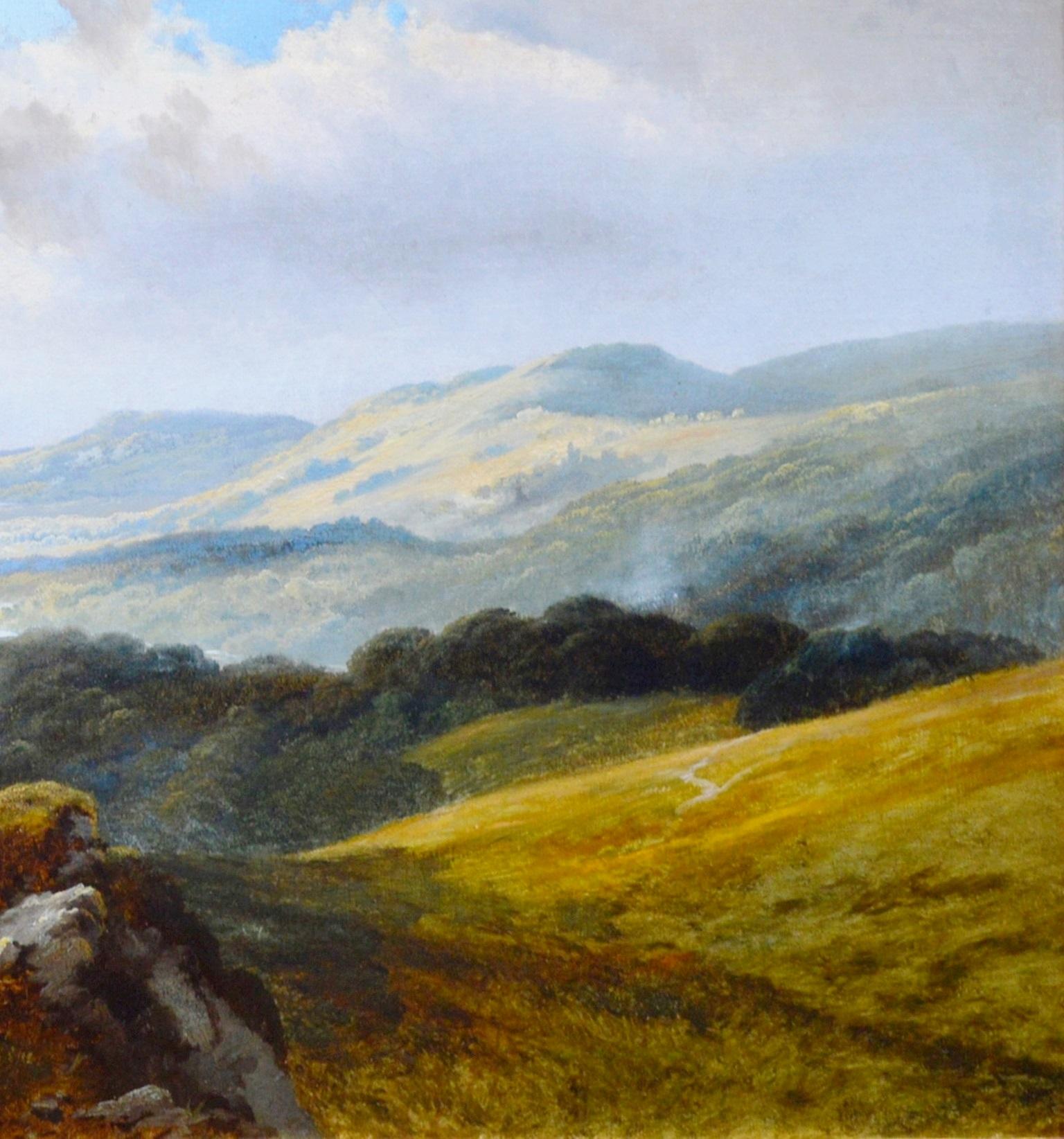 Wharfedale - 19th Century English Landscape Oil Painting of Yorkshire Dales  - Gray Landscape Painting by Edward H. Niemann