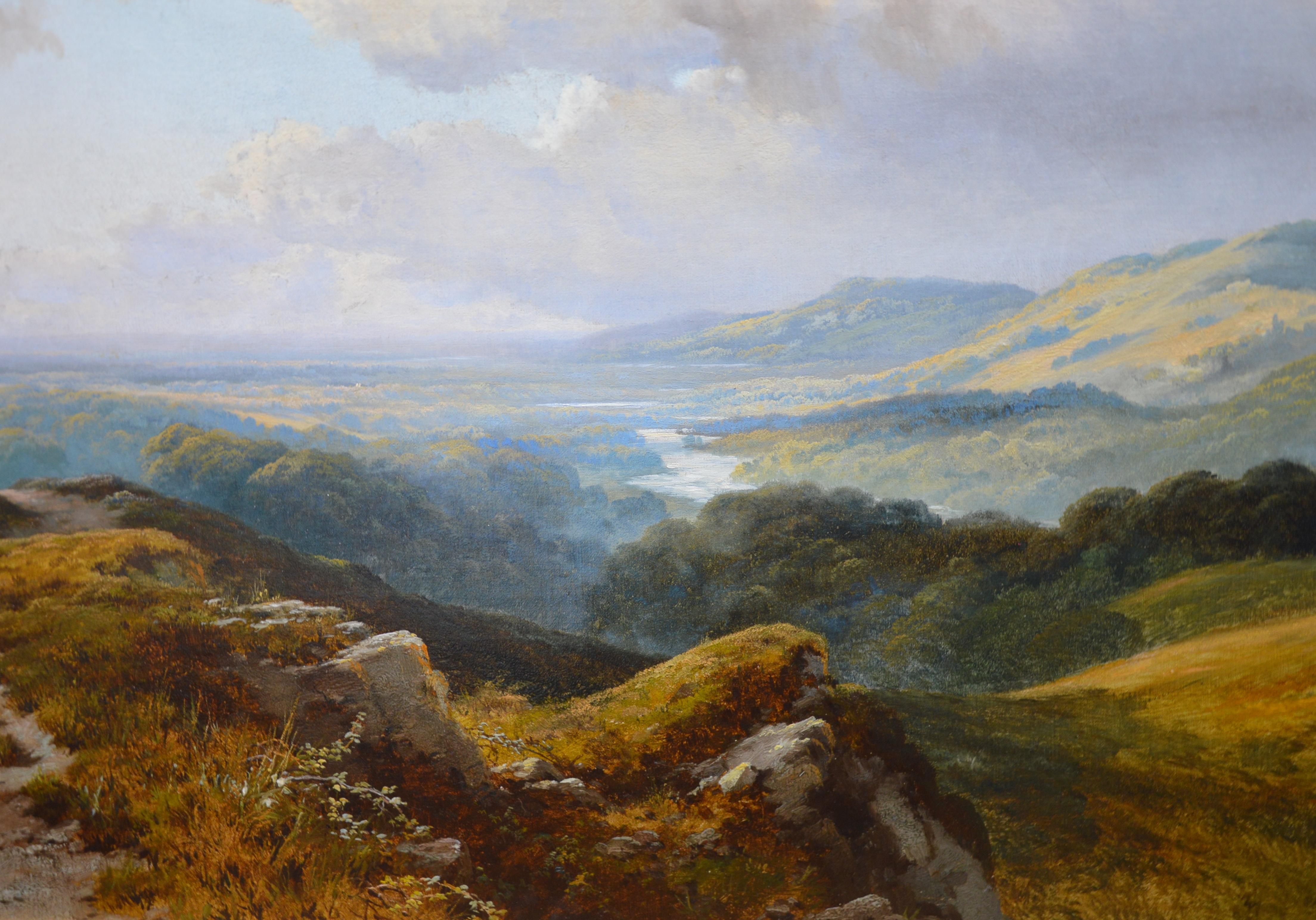 Wharfedale - 19th Century English Landscape Oil Painting of Yorkshire Dales  1