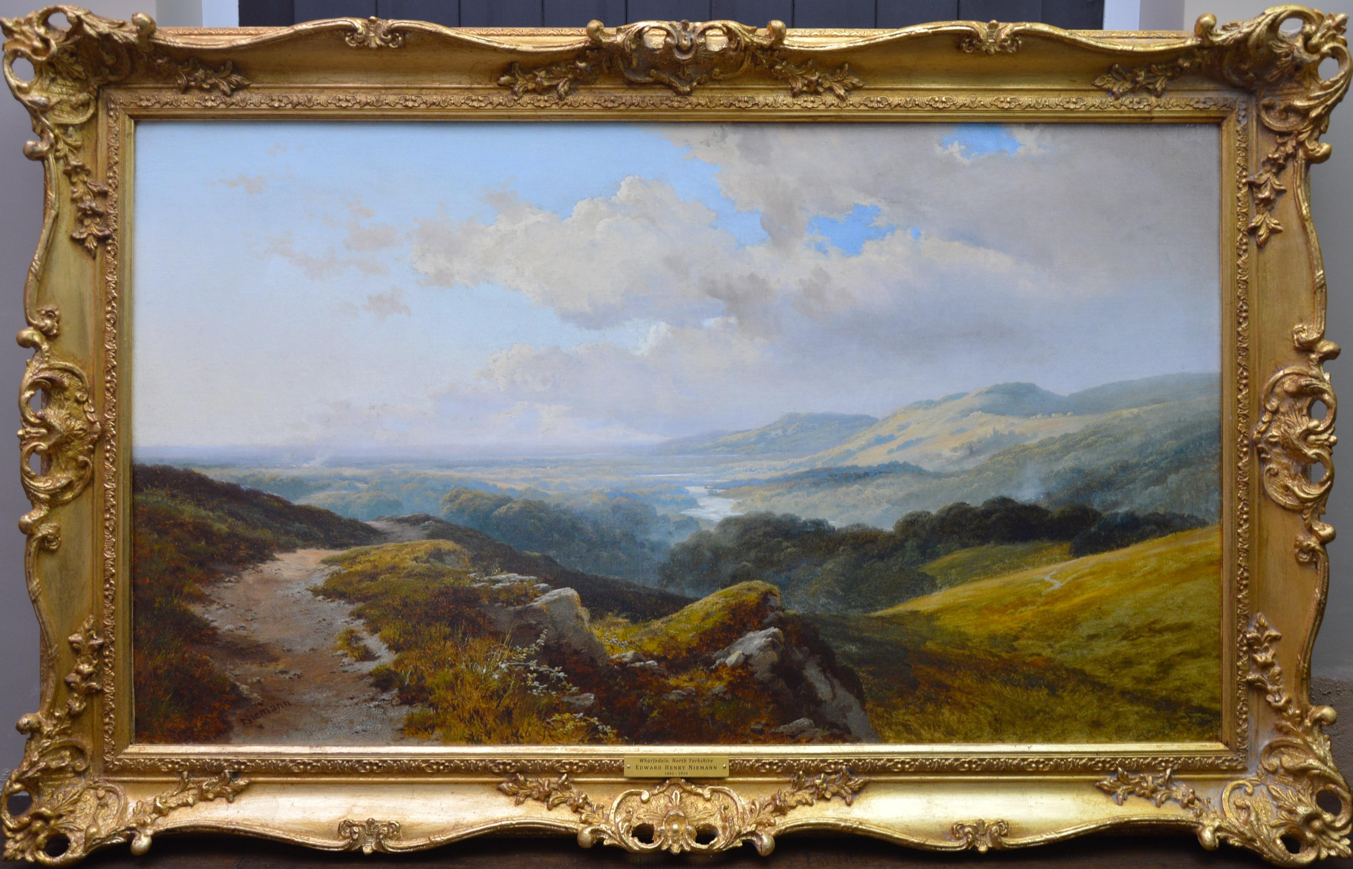 Edward H. Niemann Landscape Painting - Wharfedale - 19th Century English Landscape Oil Painting of Yorkshire Dales 