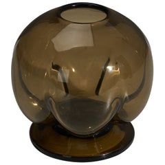 Edward Hald Attribution, Vase, Smoked Blown Glass, Sweden, 1930s Edward Hald Attribution, Vase, Smoked Blown Glass, Sweden, 1930s