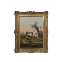 Edward Hargitt Victorian Scottish Highland Sheep Landscape Oil Painting