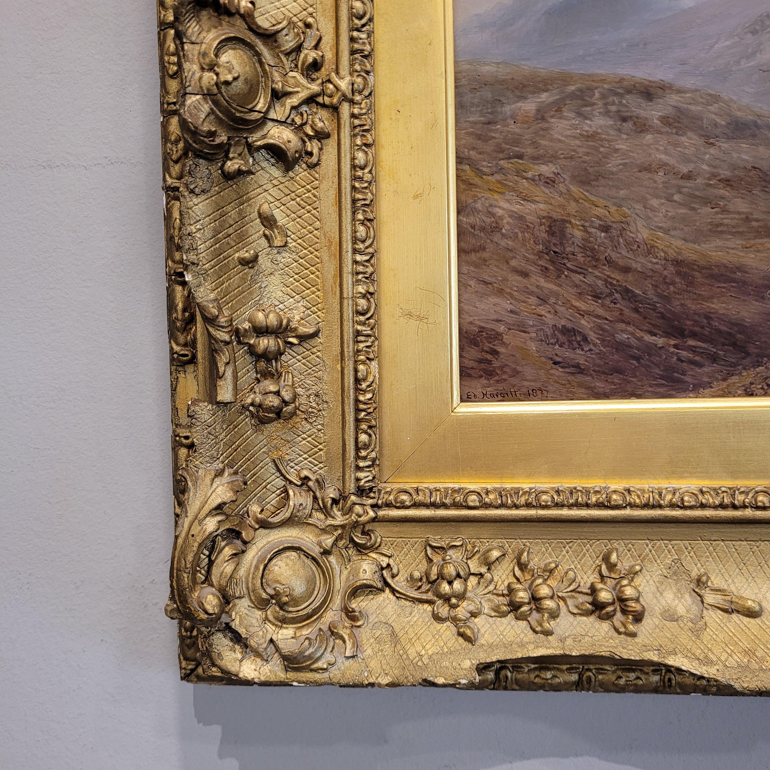 Huile sur panneau Écosse 