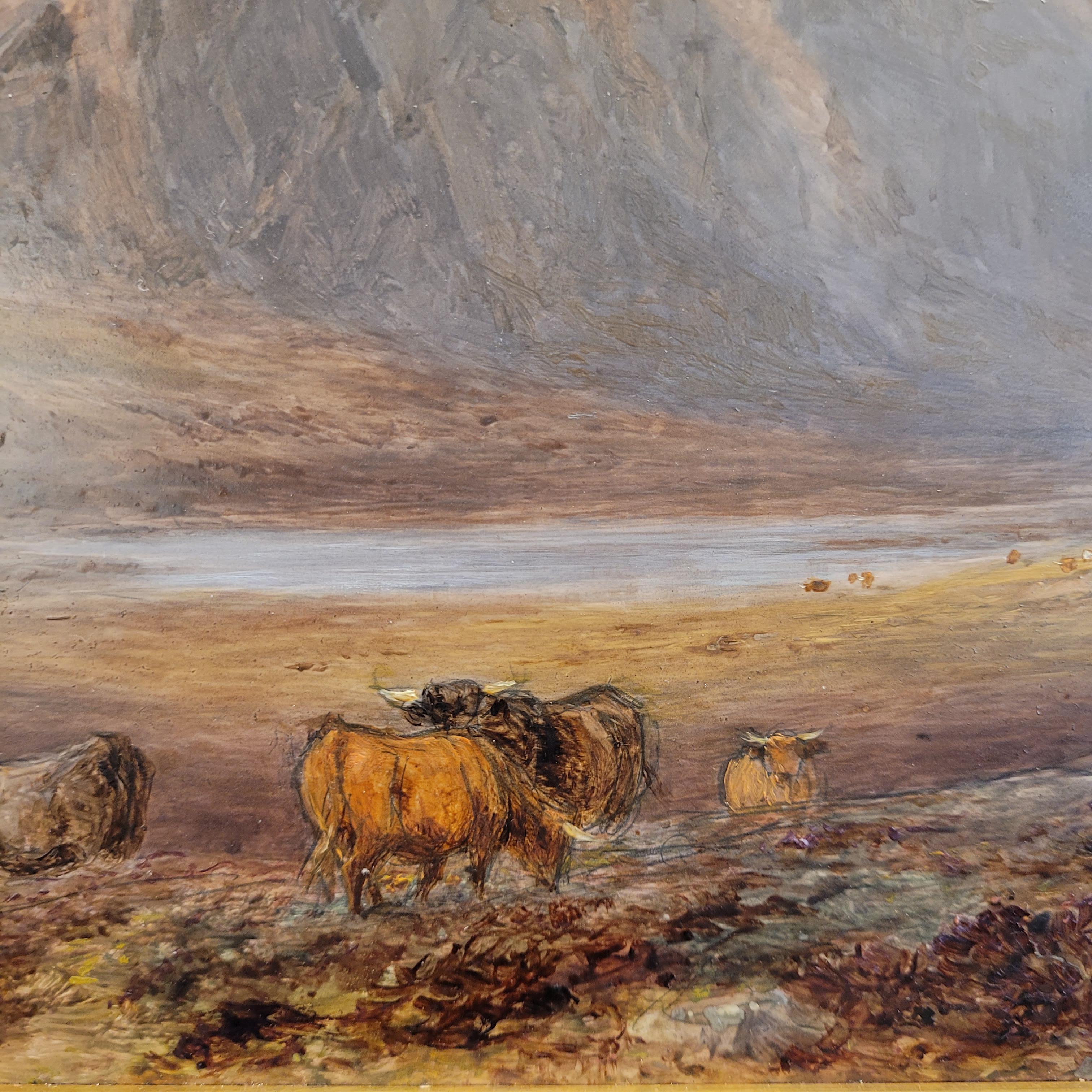 Huile sur panneau Écosse 