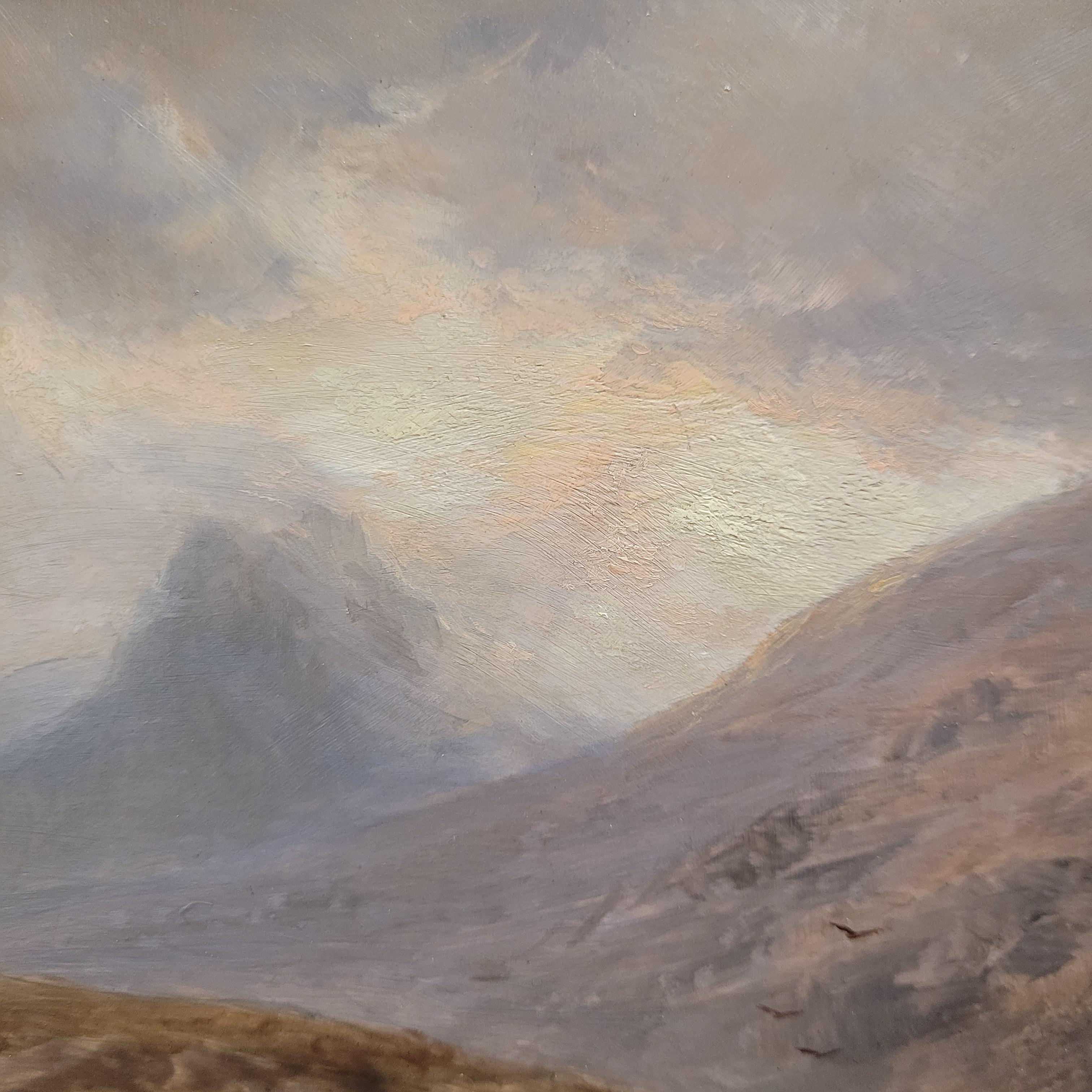 Huile sur panneau Écosse 