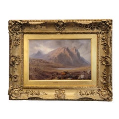 Oil on panel Scotland “View of the Valley of Glencoe”, Edward Hargitt