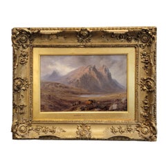 Huile sur panneau Écosse "Vue de la vallée de Glencoe", Edward Hargitt