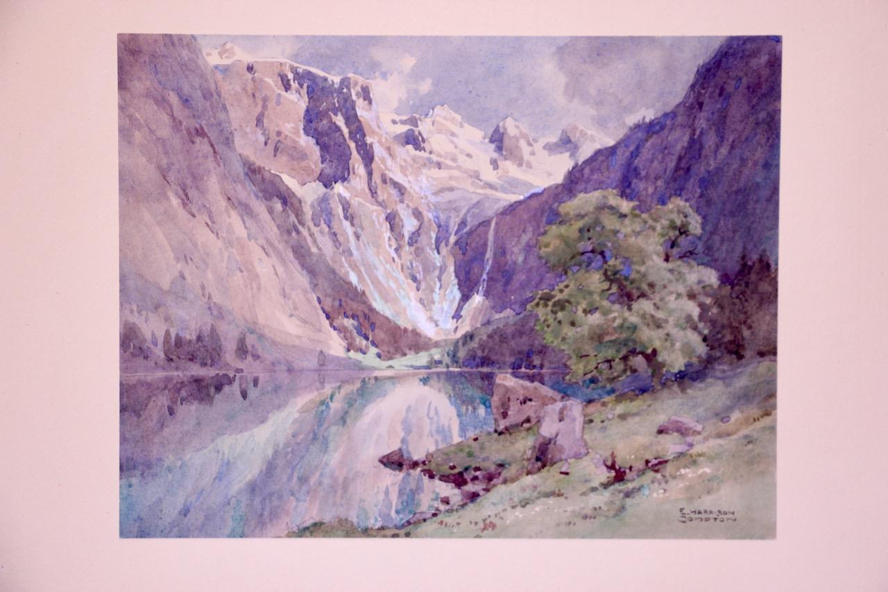 Alpensee-Landschaft von Edward Harrison Compton, Aquarell und Gouache im Angebot 2