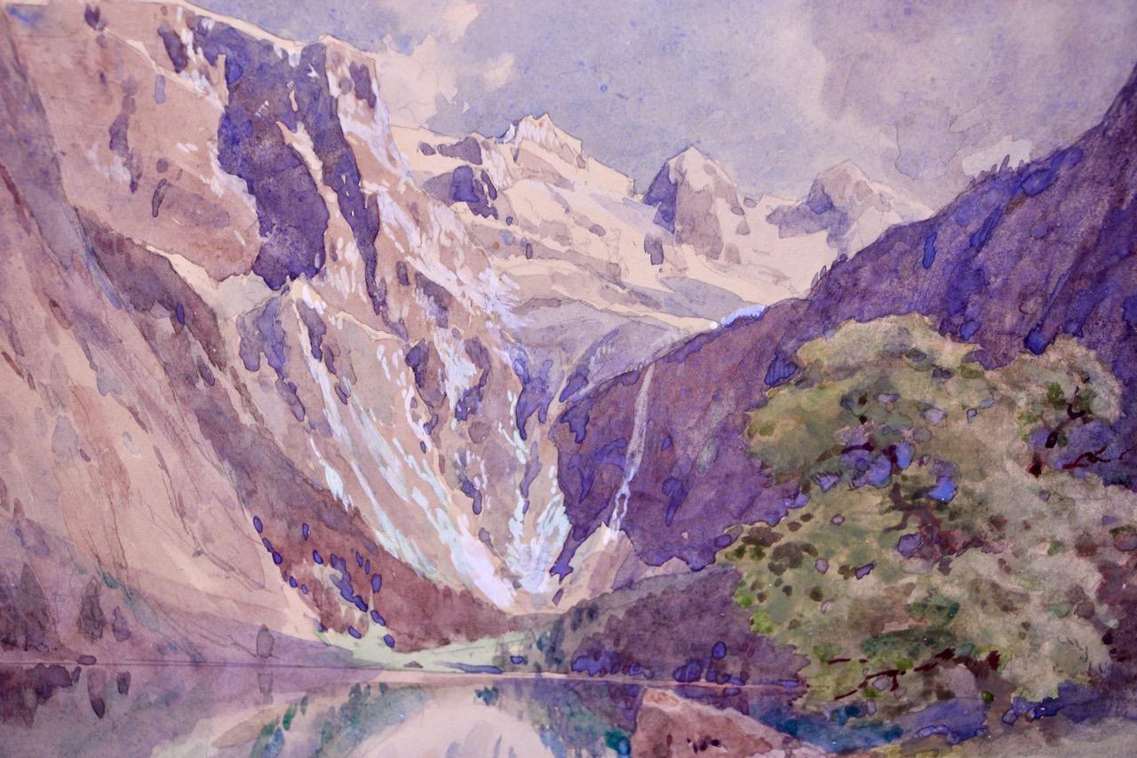Alpensee-Landschaft von Edward Harrison Compton, Aquarell und Gouache im Angebot 4
