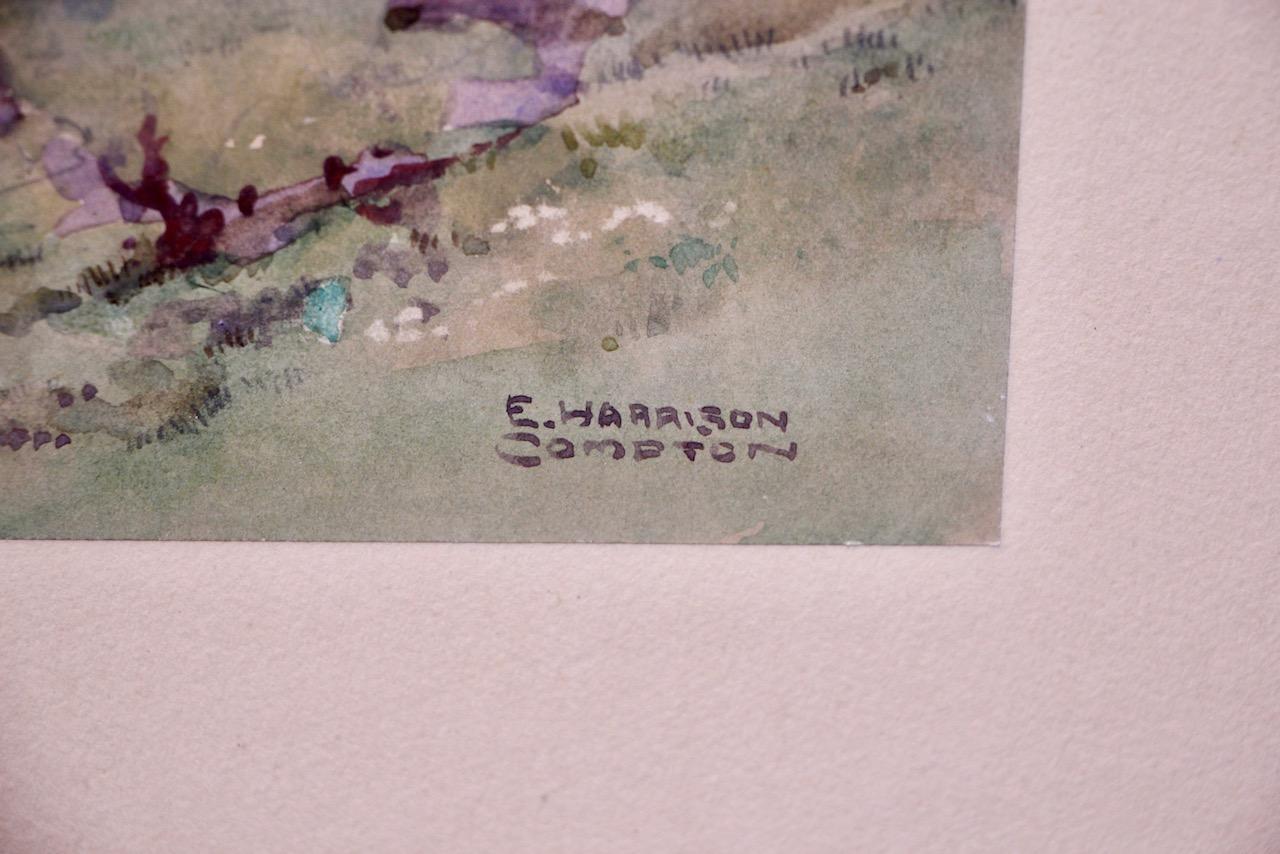 Alpensee-Landschaft von Edward Harrison Compton, Aquarell und Gouache im Angebot 5
