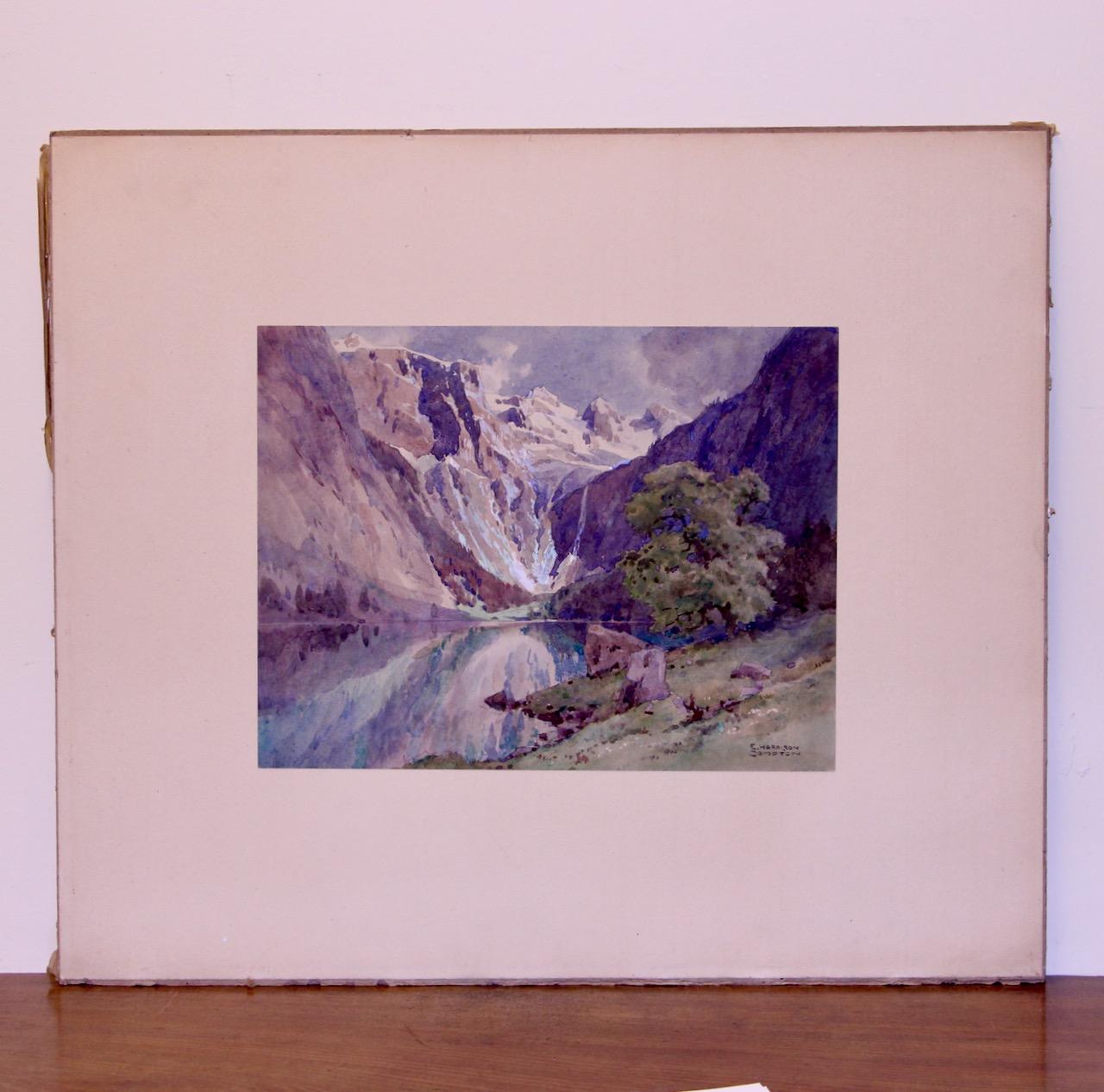 Alpensee-Landschaft von Edward Harrison Compton, Aquarell und Gouache im Angebot 6