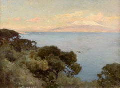 Impressionist Oil Painting of the Bay of Naples, 20th Century, Signed