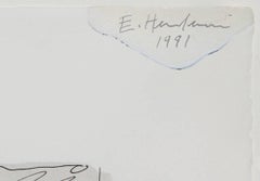 Senza titolo 1, pittura a tecnica mista su carta di Edward Henderson, 1991