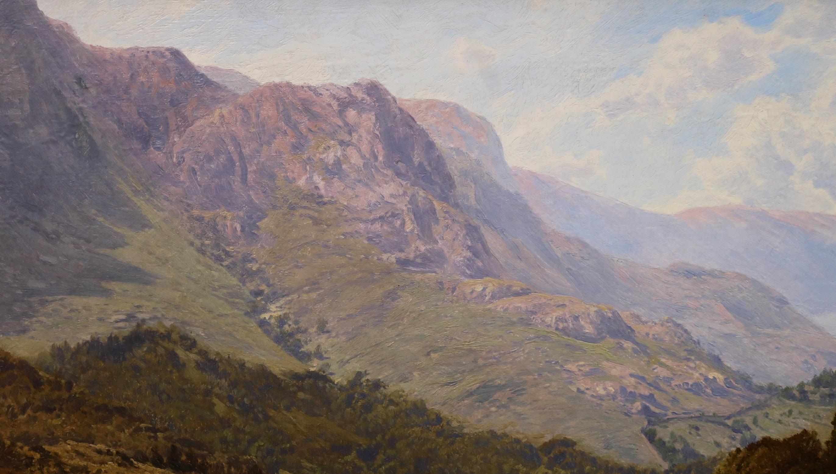 Exposición de paisajes galeses del siglo XIX Pintura al óleo de Snowdonia 1888 1