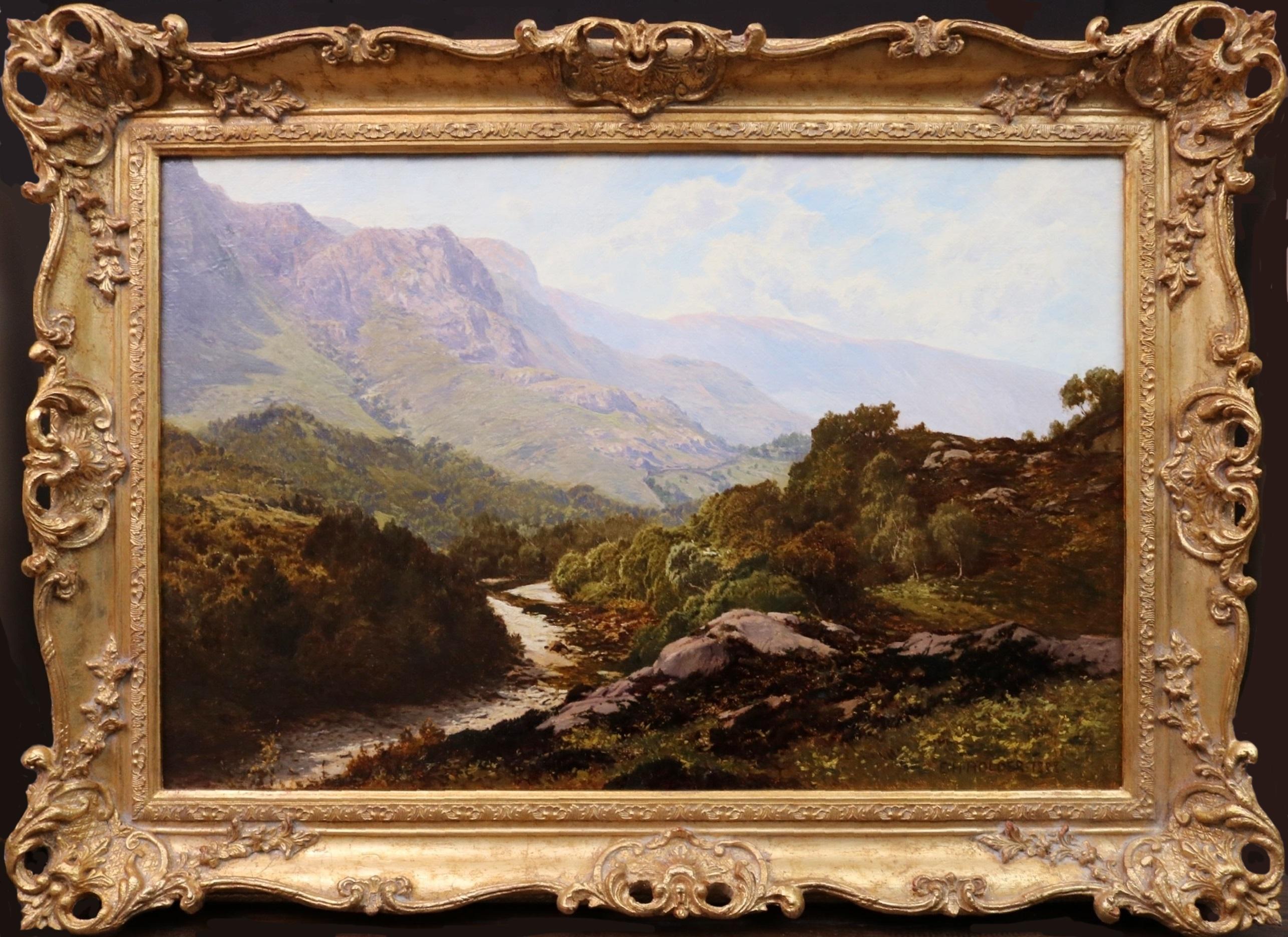 Edward Henry Holder Landscape Painting - 19th Century Welsh Landscape Oil Painting of Snowdonia RBA Exhibition 1888 