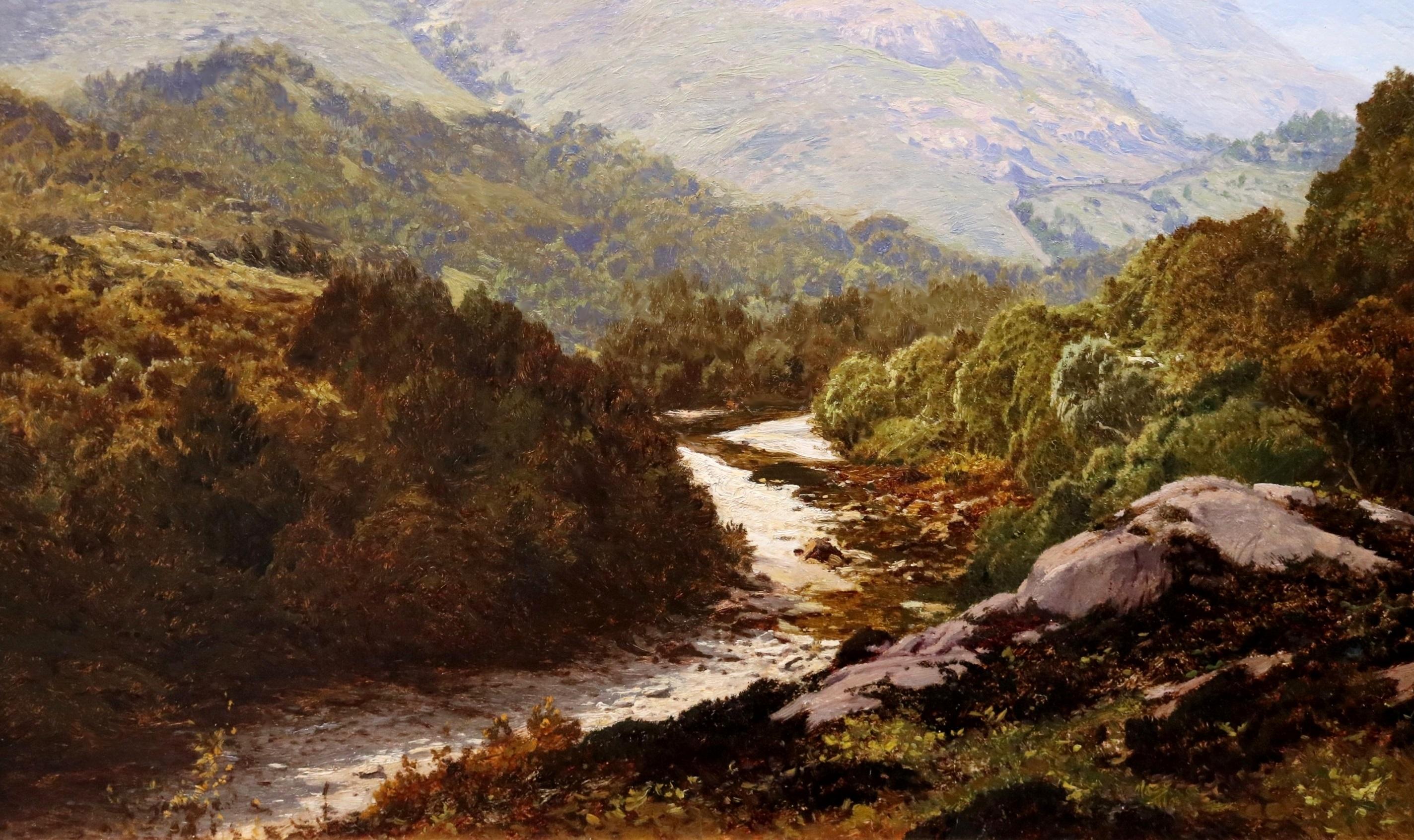 19th Century Welsh Landscape Oil Painting of Snowdonia Royal Exhibition 1888 5