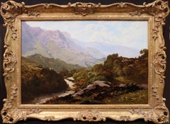 Peinture à l'huile de paysage gallois du 19e siècle représentant Snowdonia Royal Exhibition 1888 