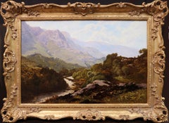 19th Century Welsh Landscape Oil Painting of Snowdonia Royal Exhibition 1888