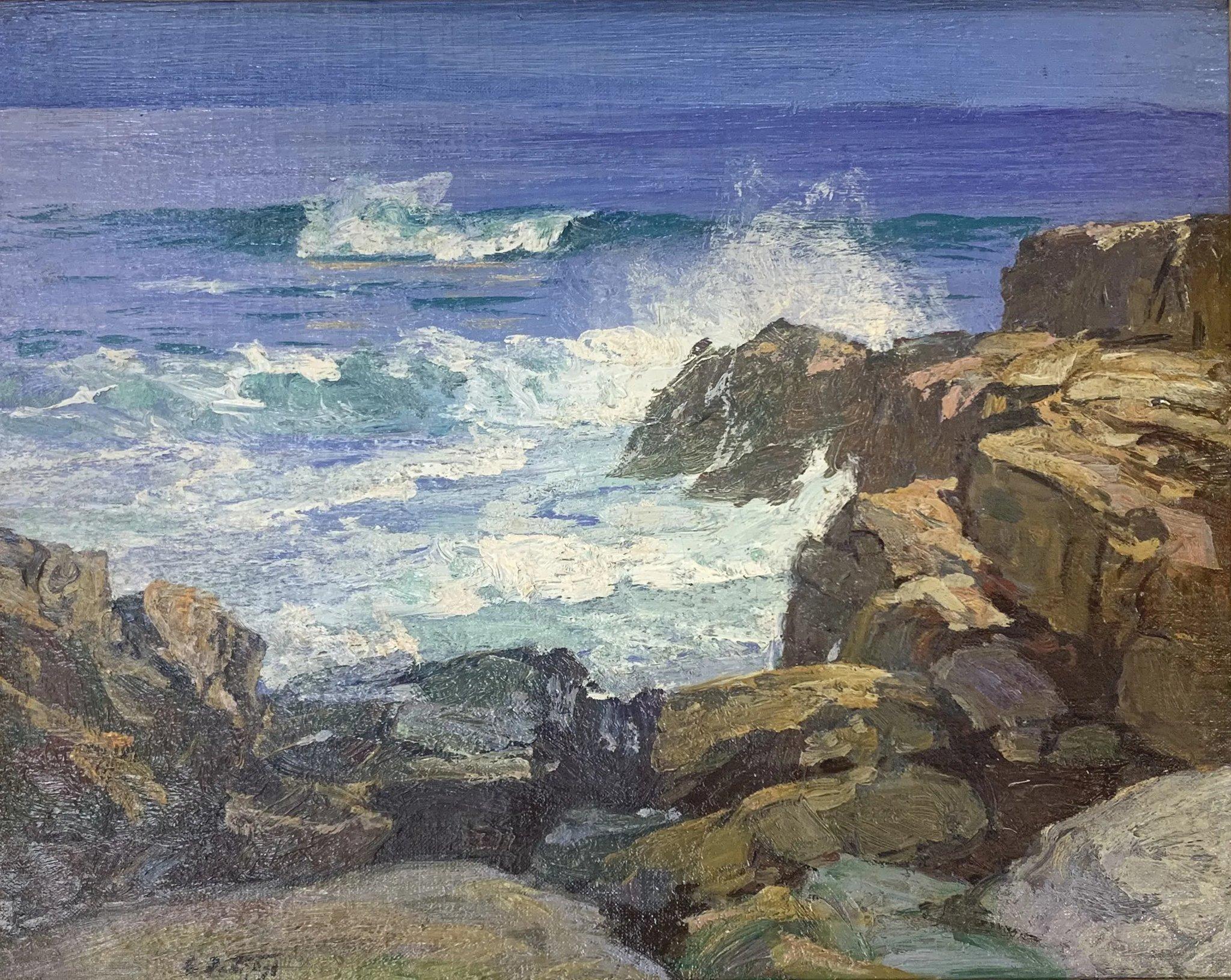 Rocks & Surf - Painting by Edward Henry Potthast