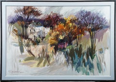 Monumental American Impressionist Chadds Ford Brandywine PA Landscape Painting