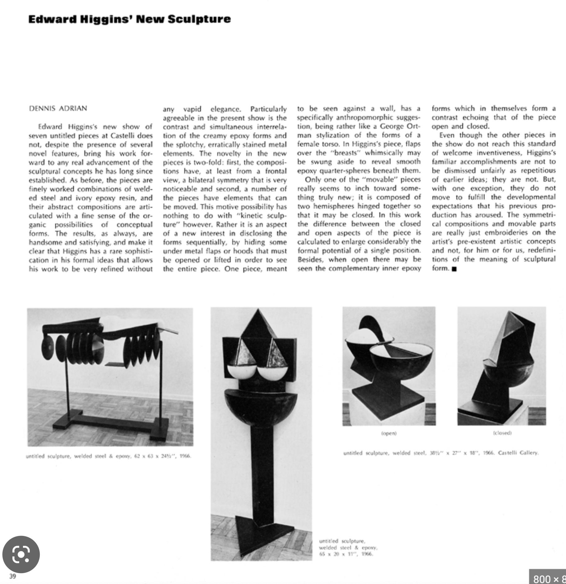 Edward Higgins Escultura de búho de acero y epoxi sobre pedestal, firmada y fechada en 1960 en venta 4