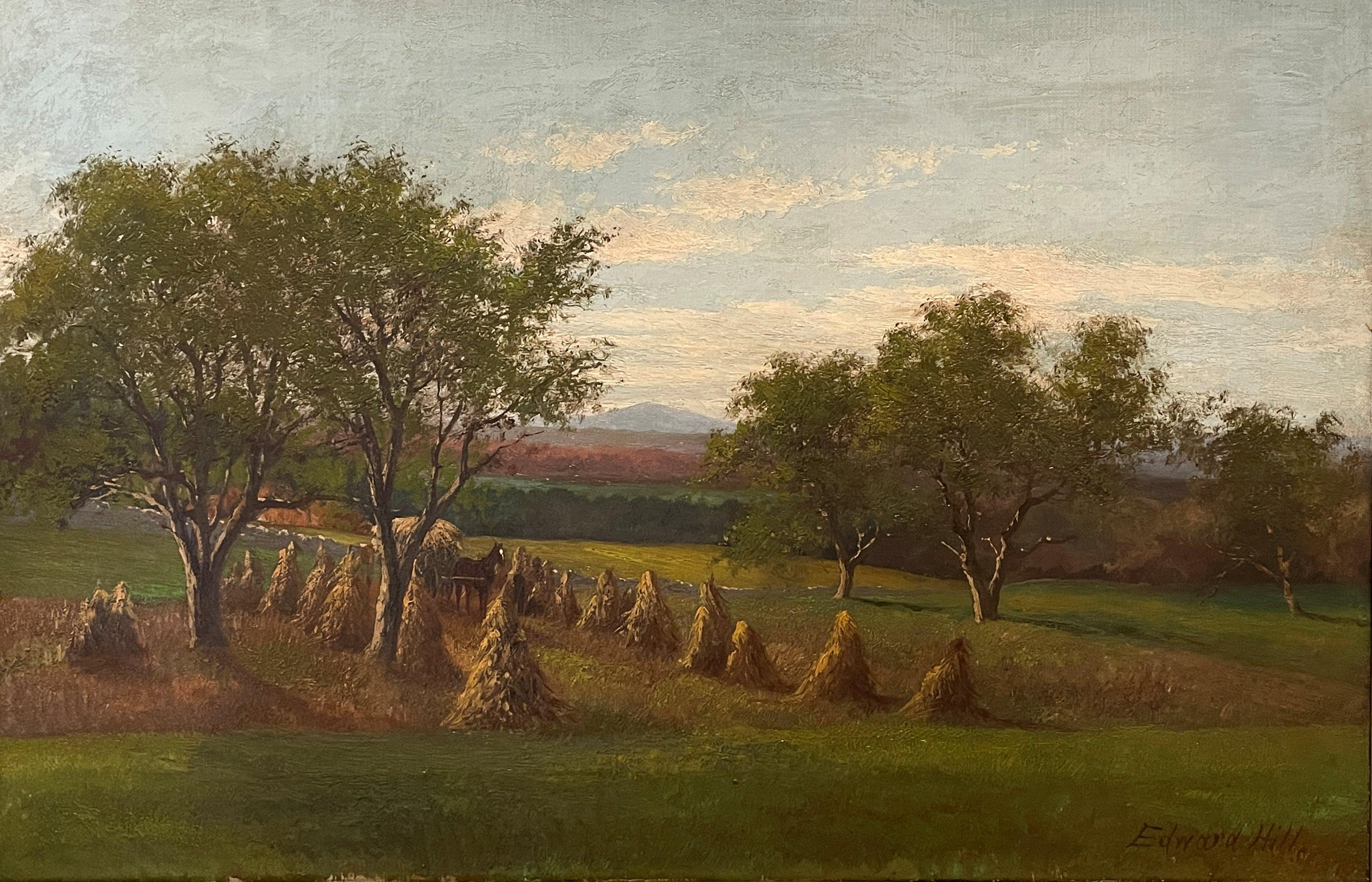 "North Conway Farm, " Edward Hill, White Mountain School Antique Landscape View