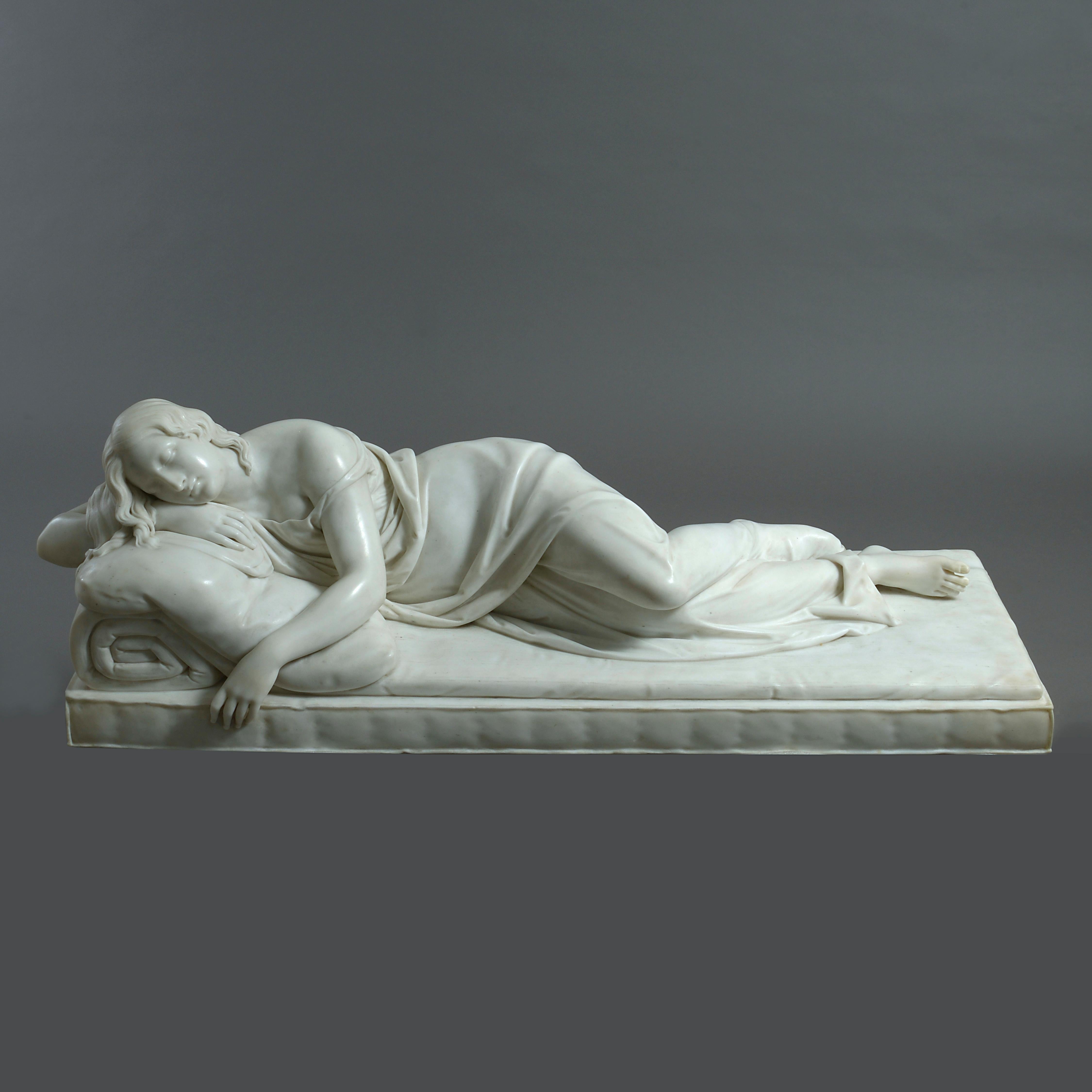 Statuary Marble Edward Hodges Baily (1788-1867) Sleeping Nymph For Sale