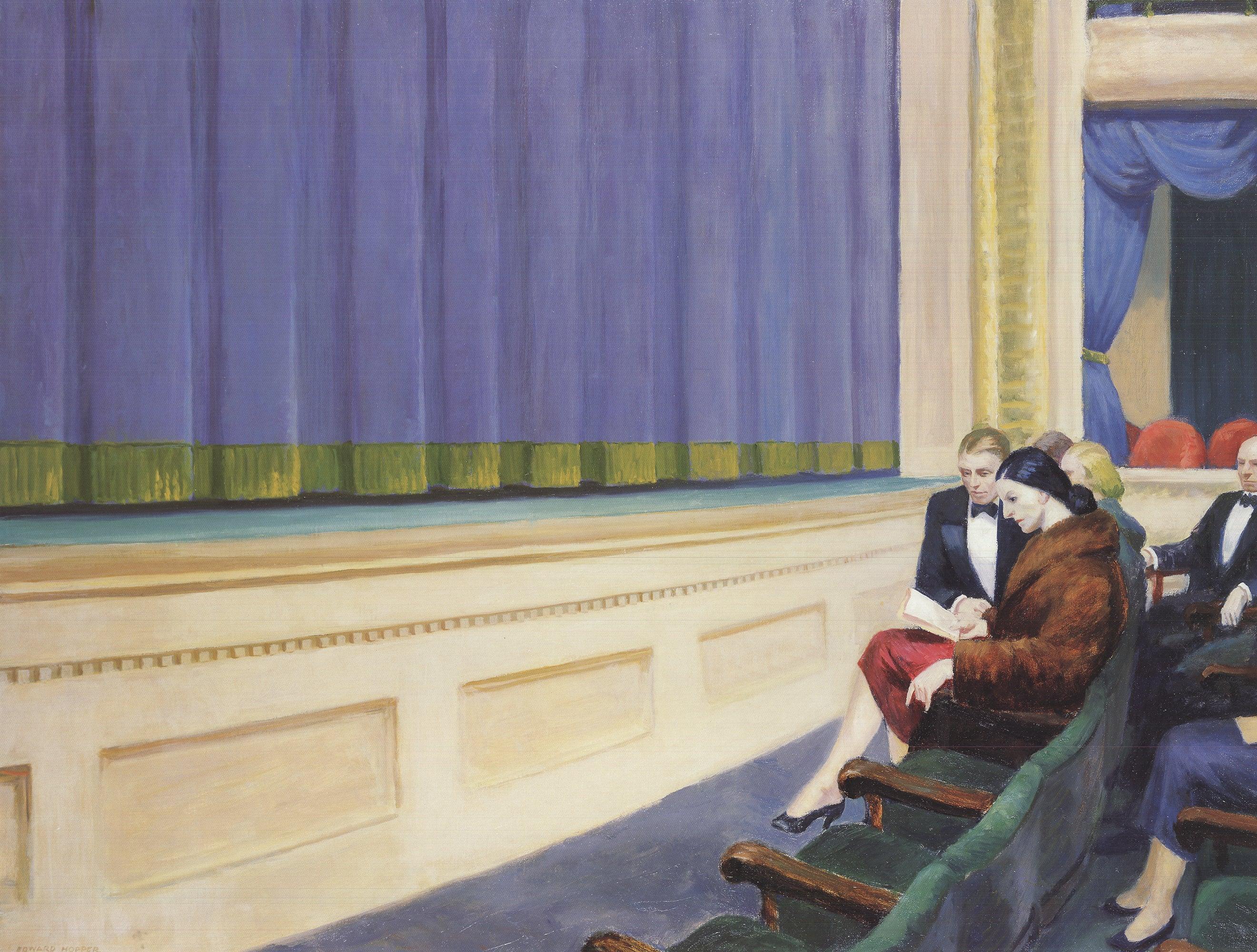 First Row Orchestra - Beige Interior Print by Edward Hopper