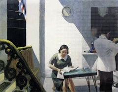Edward Hopper La peluquería Museo Neuberger Póster vintage de la exposición 1981