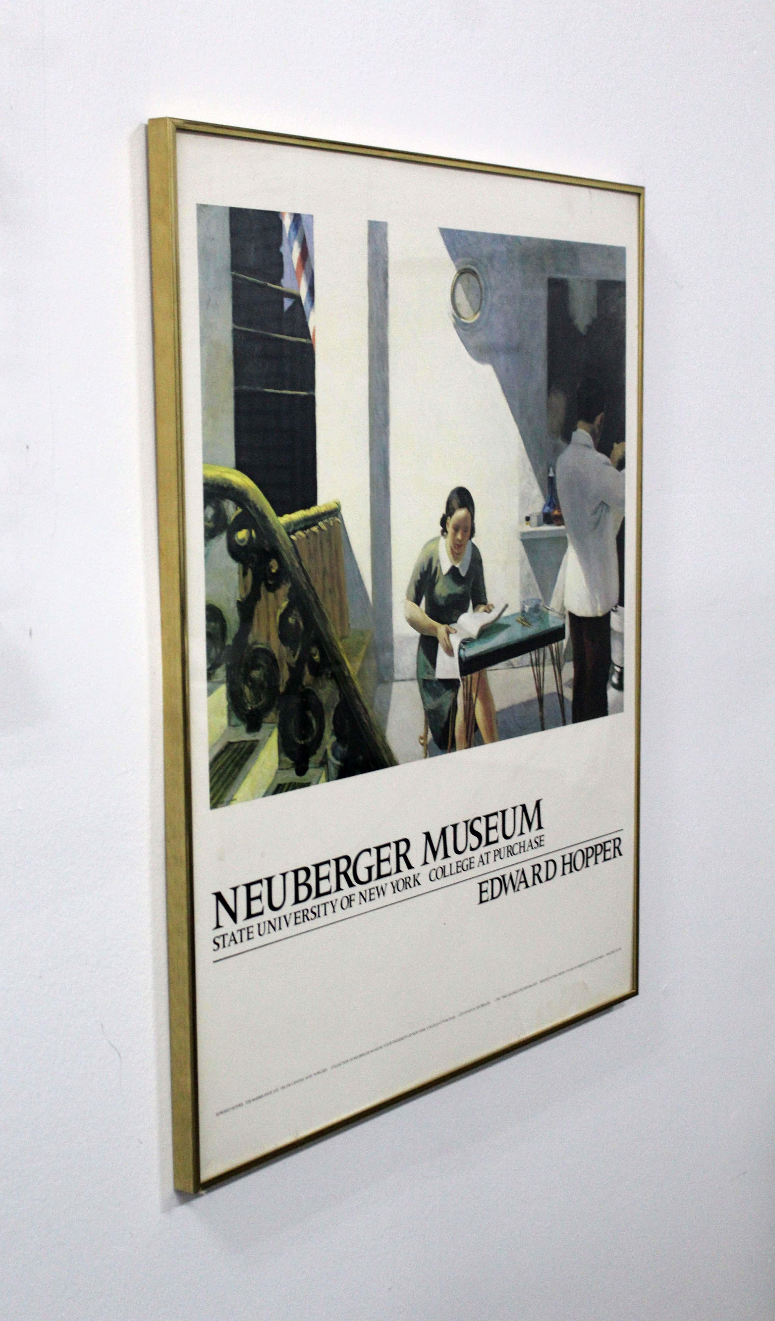 Américain Edward Hopper The Barber Shop Neuberger Museum Affiche d'exposition vintage 1981 en vente