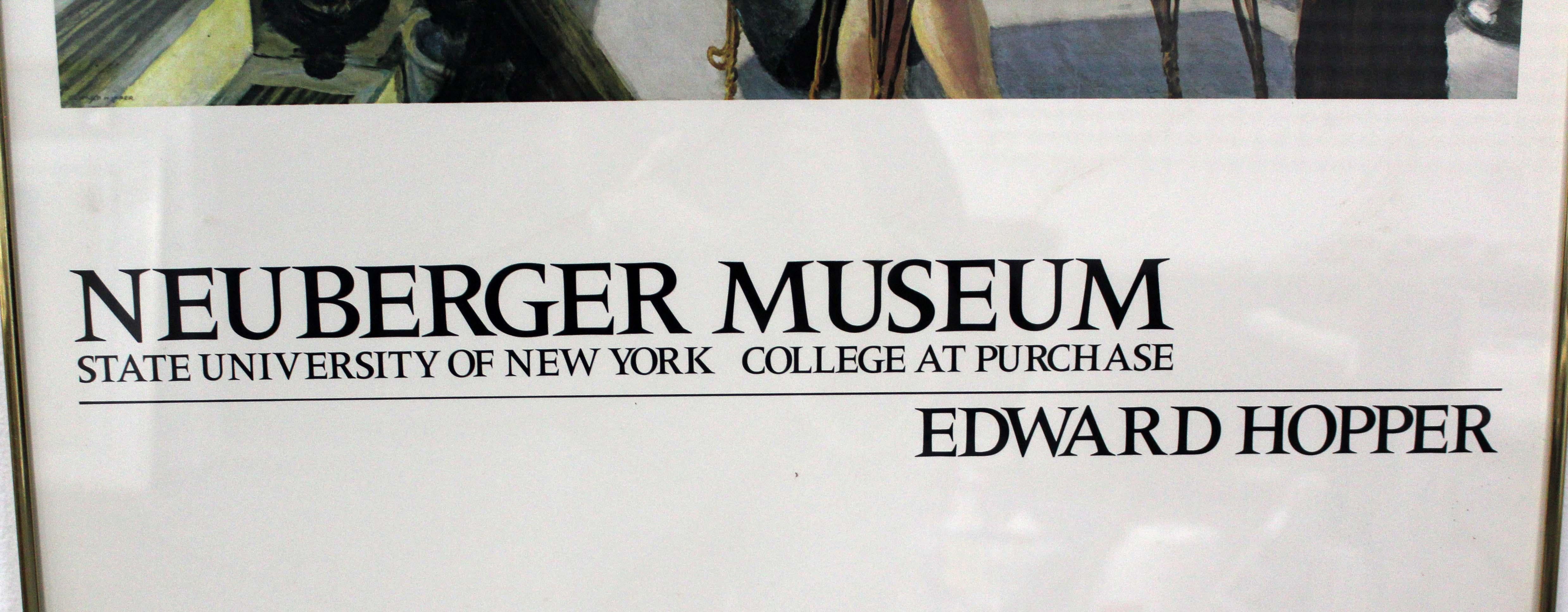 Edward Hopper The Barber Shop Neuberger Museum Affiche d'exposition vintage 1981 en vente 1