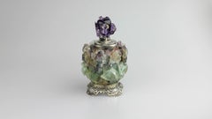 Edward I. Farmer Inkwell in Sterling Silver, Fluorite and Amethyst