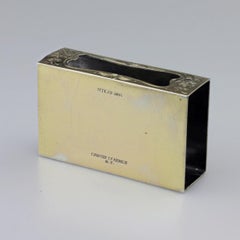Edward I. Farmer Sterling Silver Matchbox Holder with Jadeite Plaque